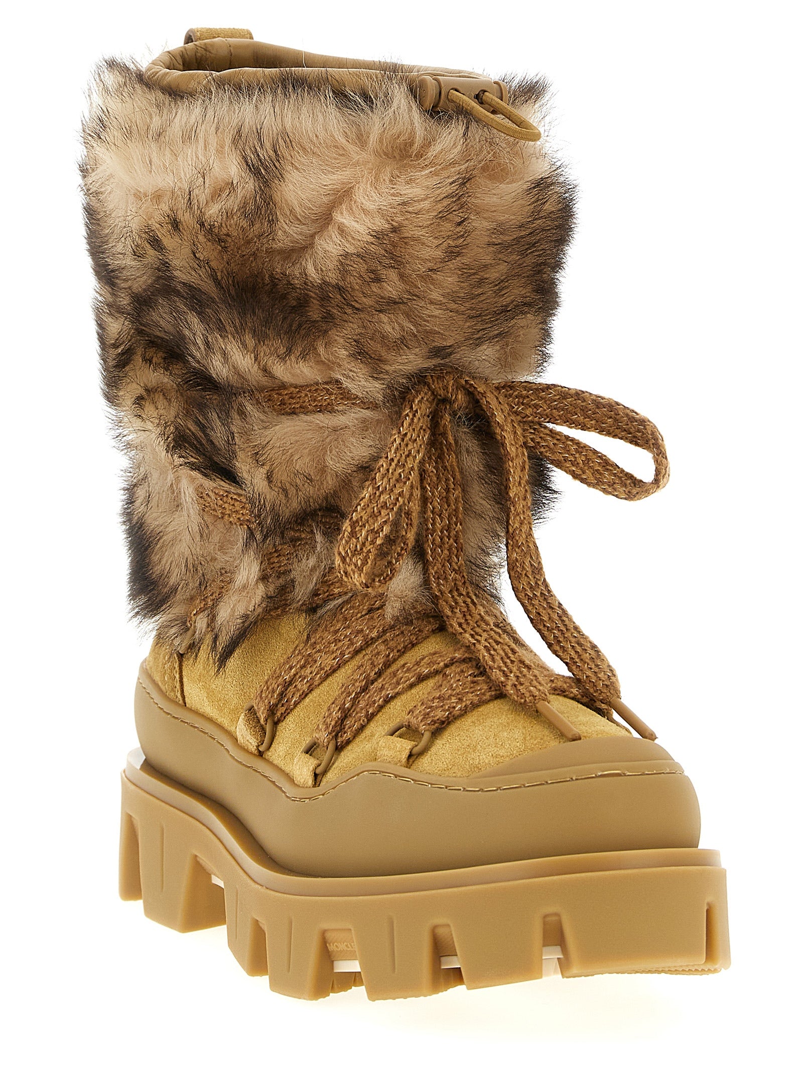 Moncler Brown Calfskin Flat Boots Moncler