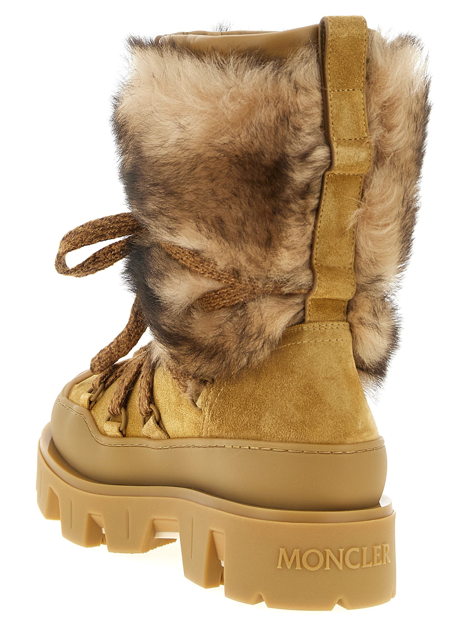 Moncler Brown Calfskin Flat Boots Moncler