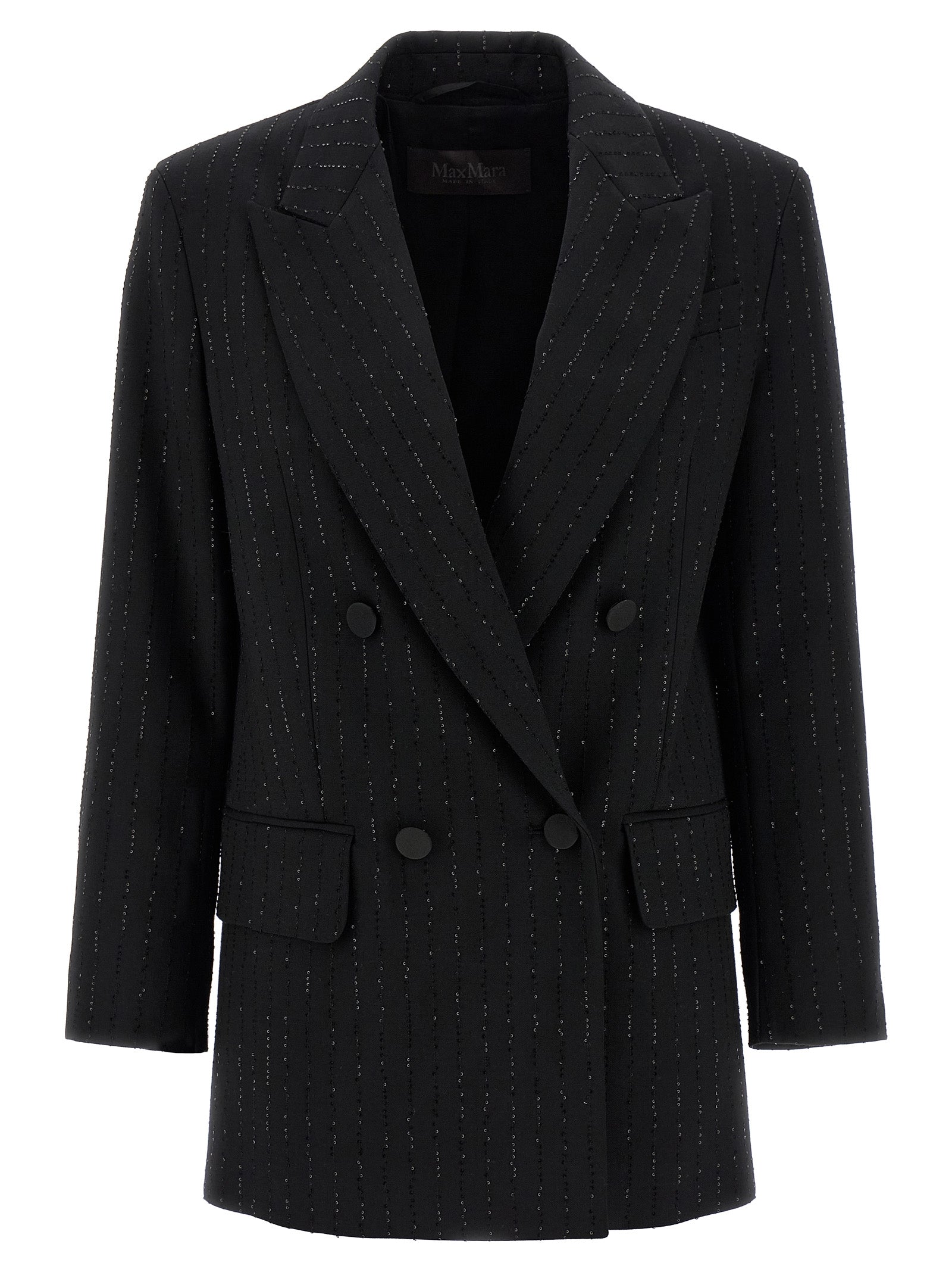 Max Mara Black Virgin Wool Blazer Max Mara