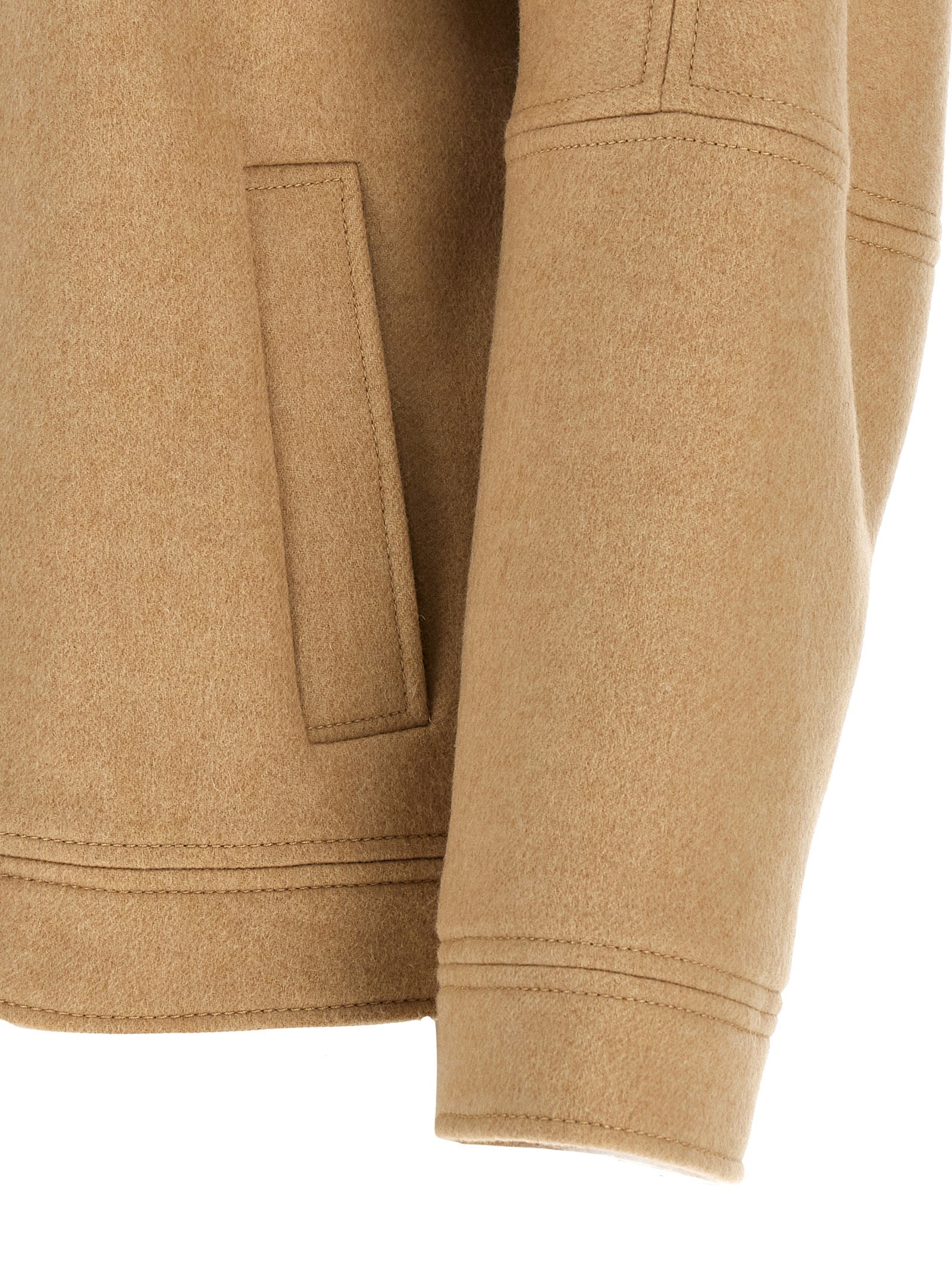 Max Mara Beige Cashmere Bomber Max Mara