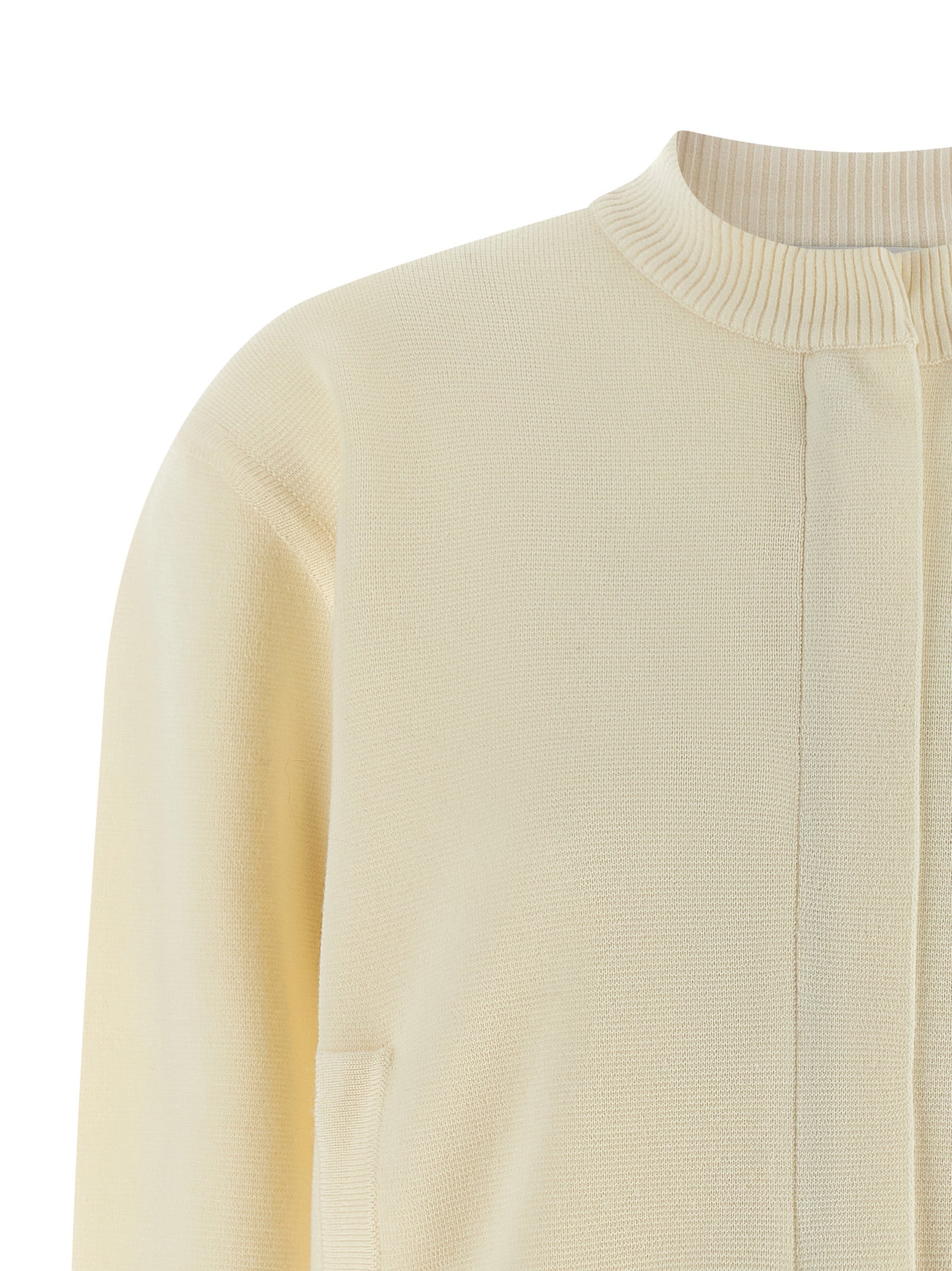 Max Mara White Virgin Wool Cardigan Max Mara