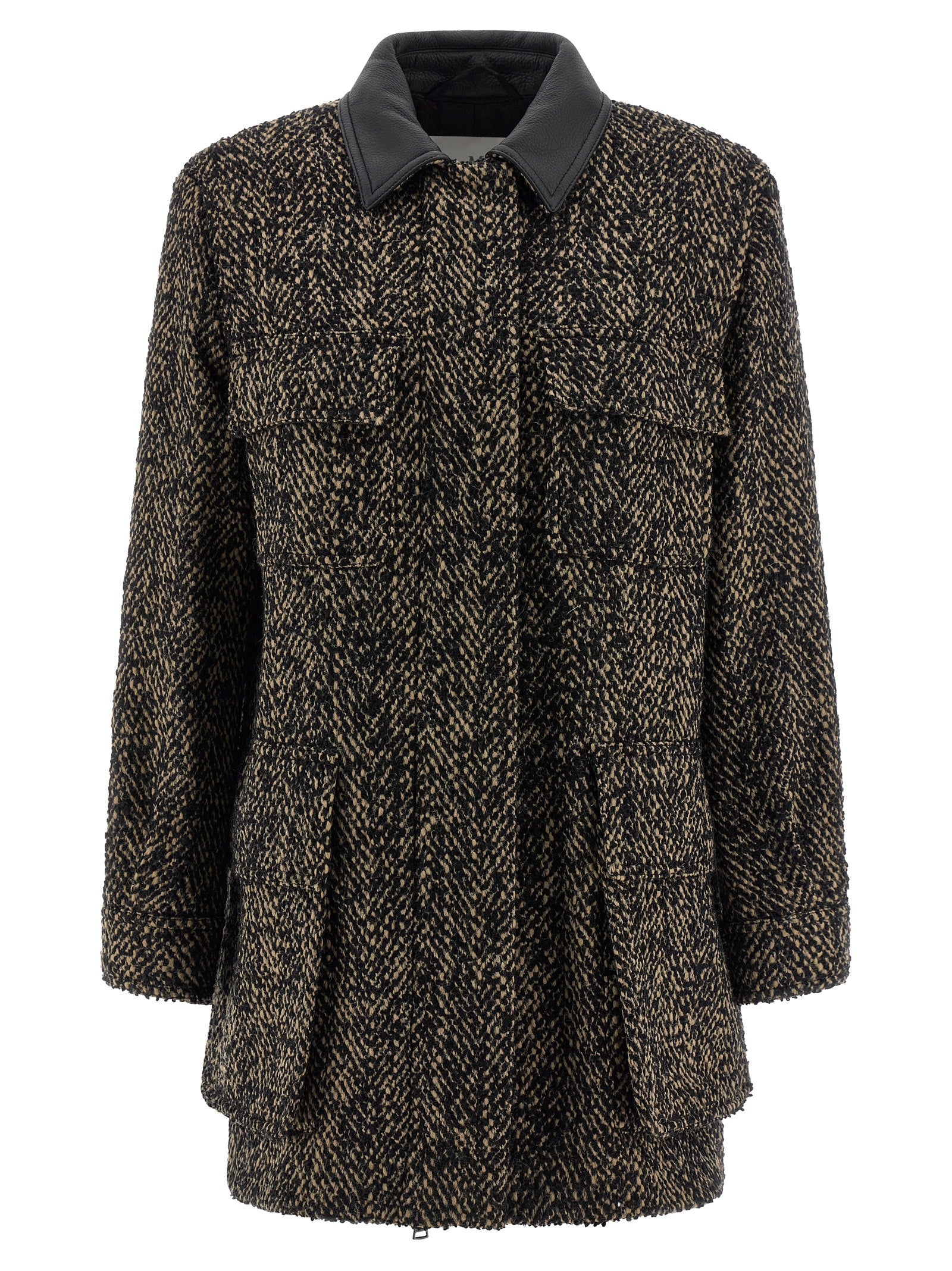 Max Mara Multicolor Virgin Wool Shell Jacket Max Mara