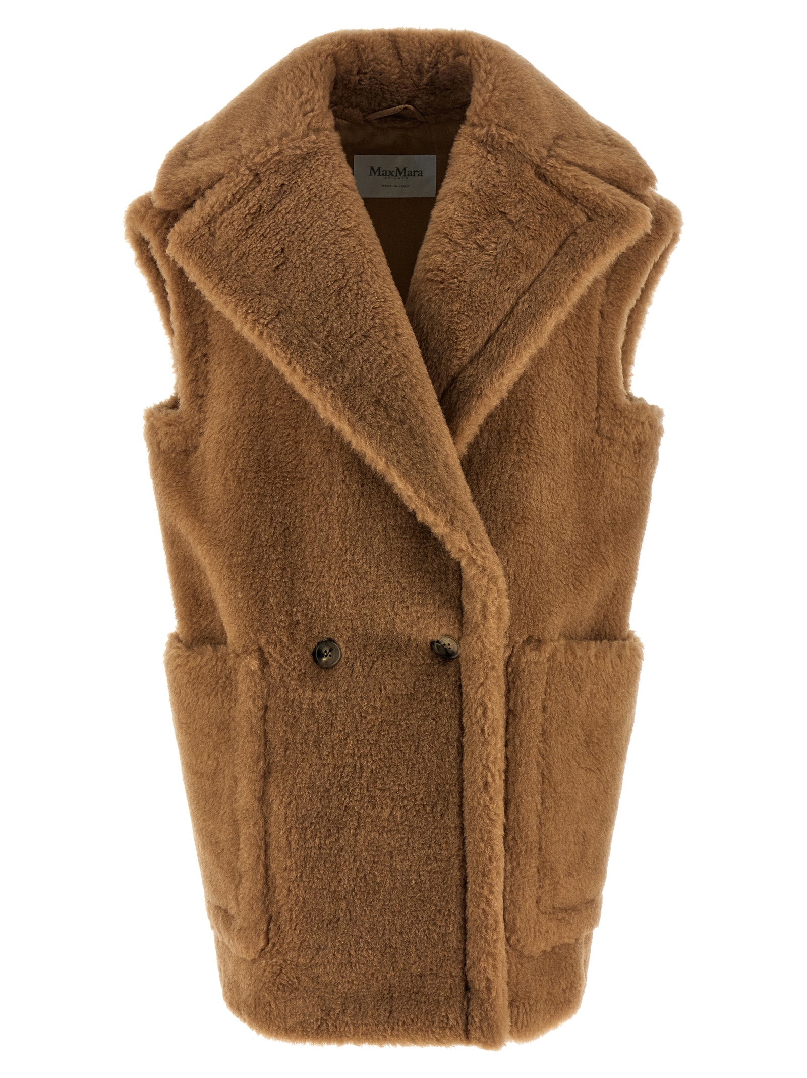 Max Mara Beige Wool Sleeveless Jacket Max Mara