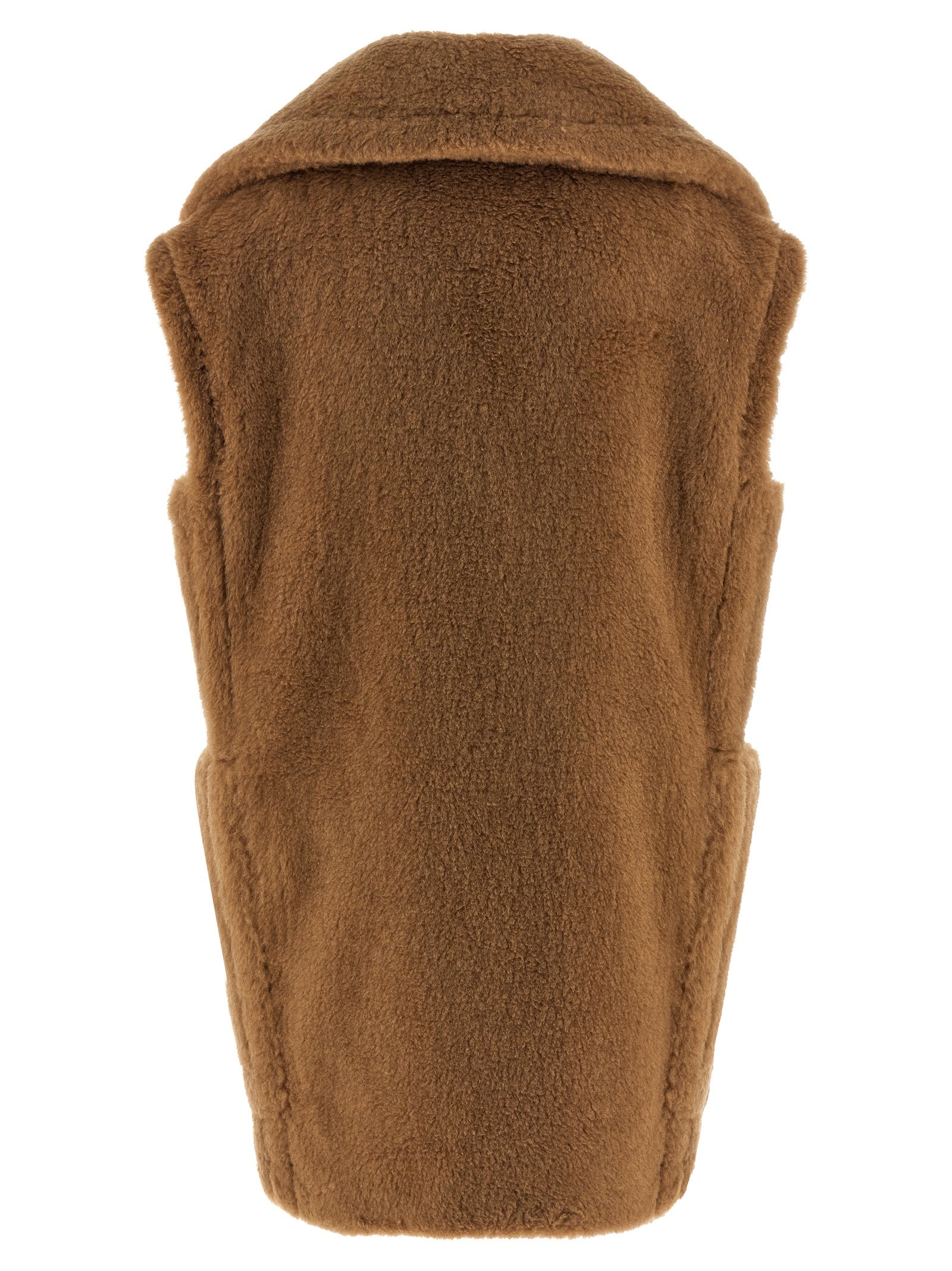 Max Mara Beige Wool Sleeveless Jacket Max Mara