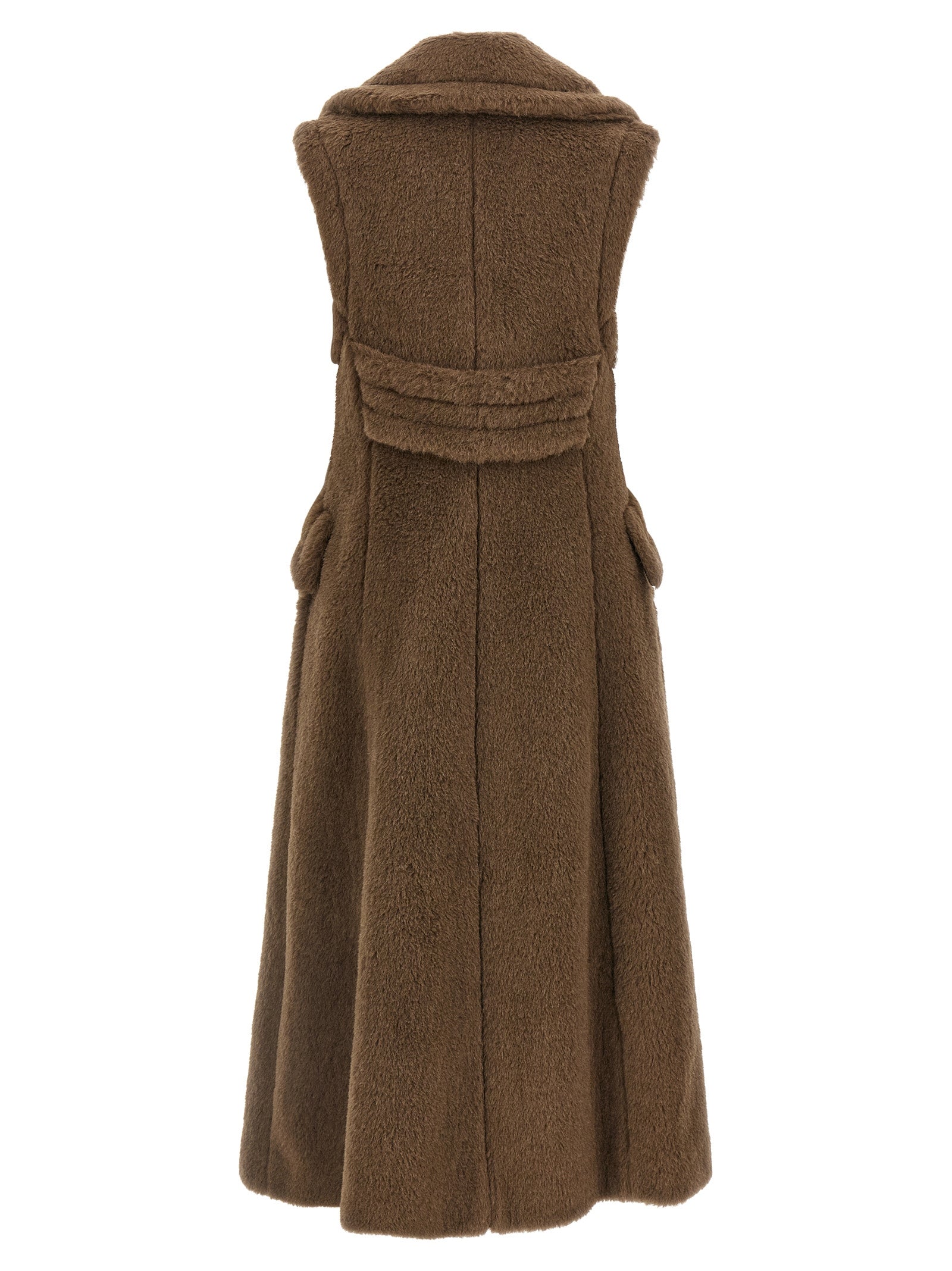 Max Mara Brown Alpaca Leather Coat Max Mara
