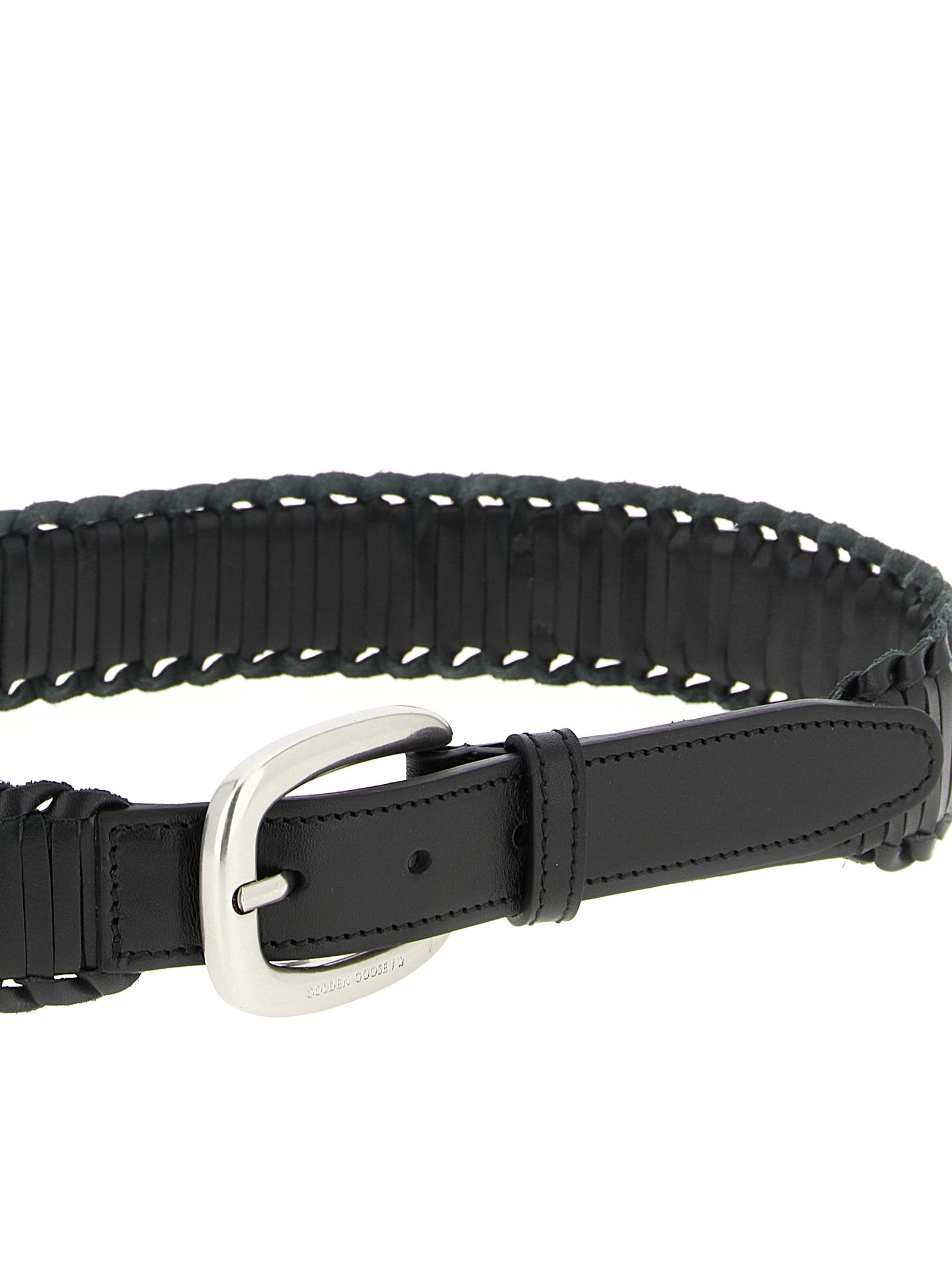 Golden Goose Black Cowhide Regular Belt Golden Goose