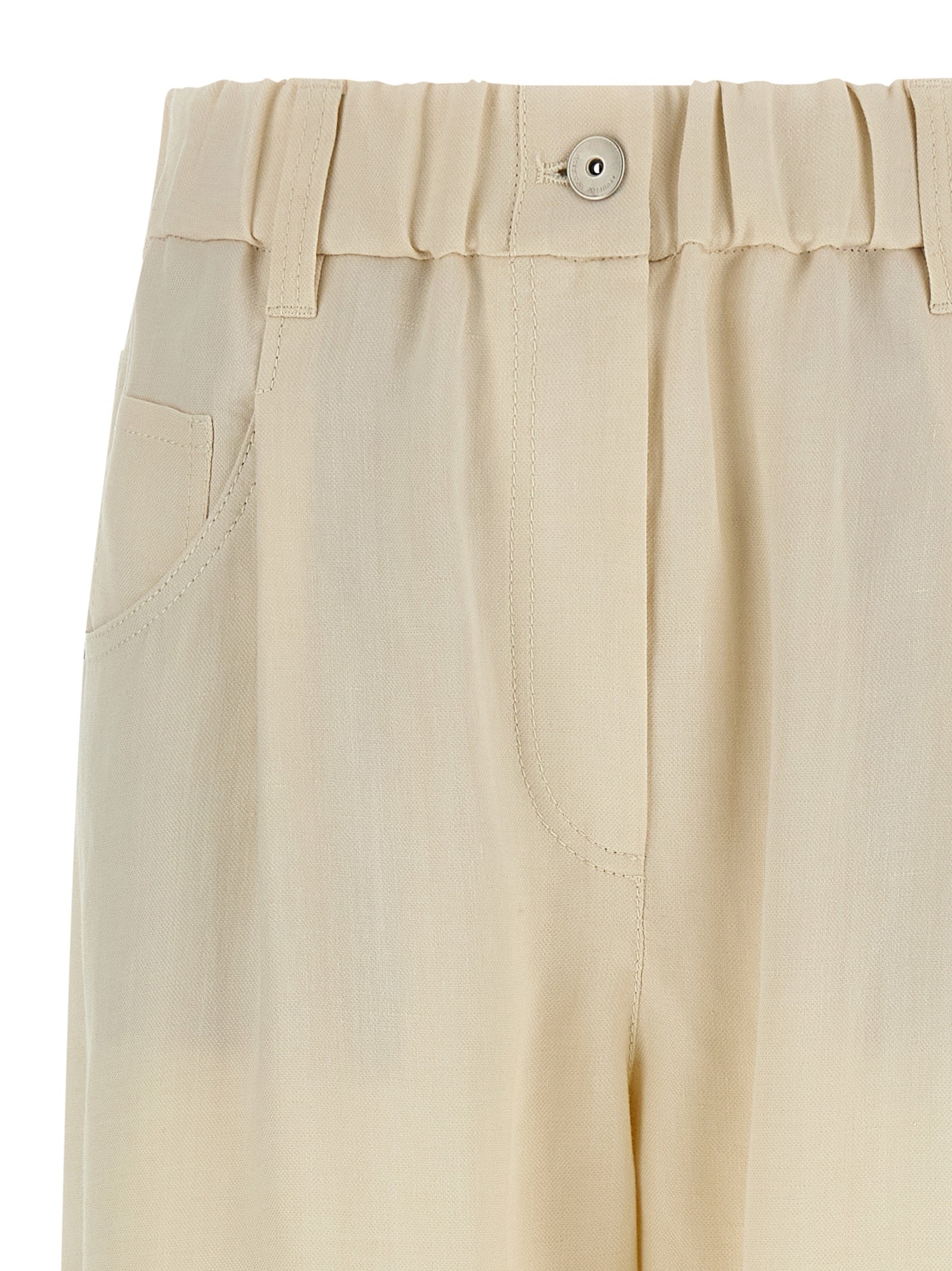 Brunello Cucinelli White Viscose Casual Pants Brunello Cucinelli