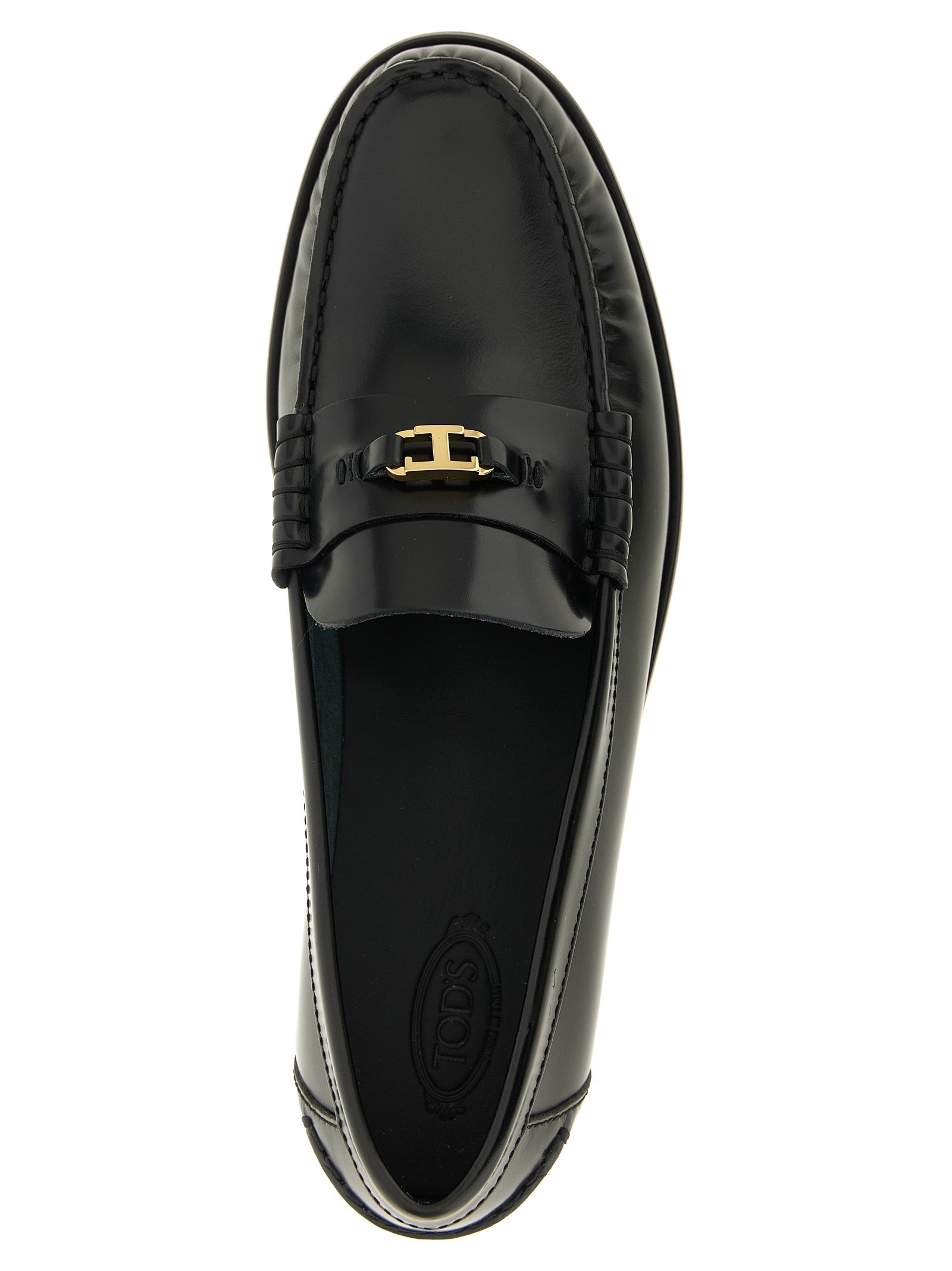 Tod's Black Calfskin Slip-On Loafers Tod's