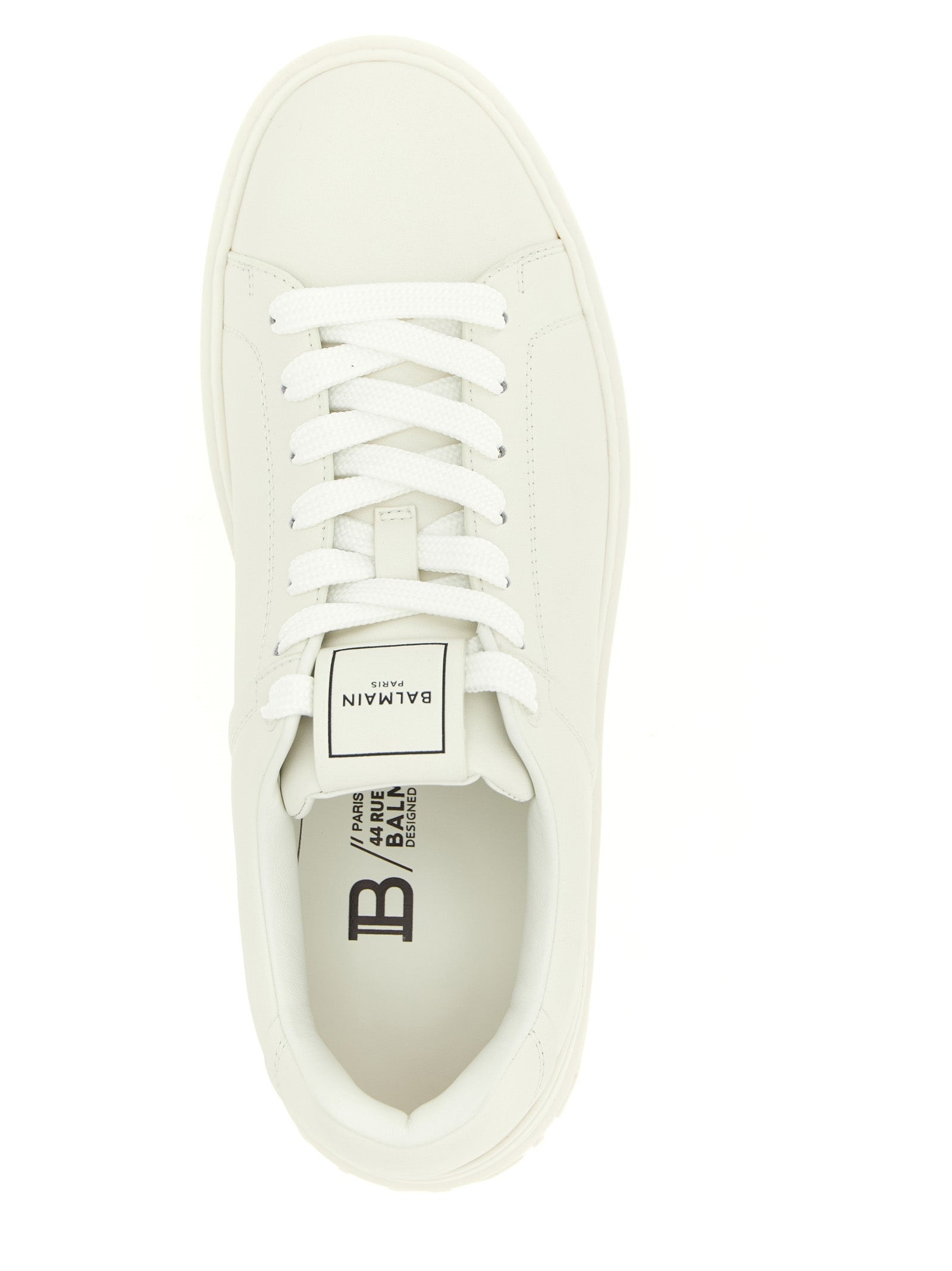 Balmain White Calfskin Sneakers Balmain