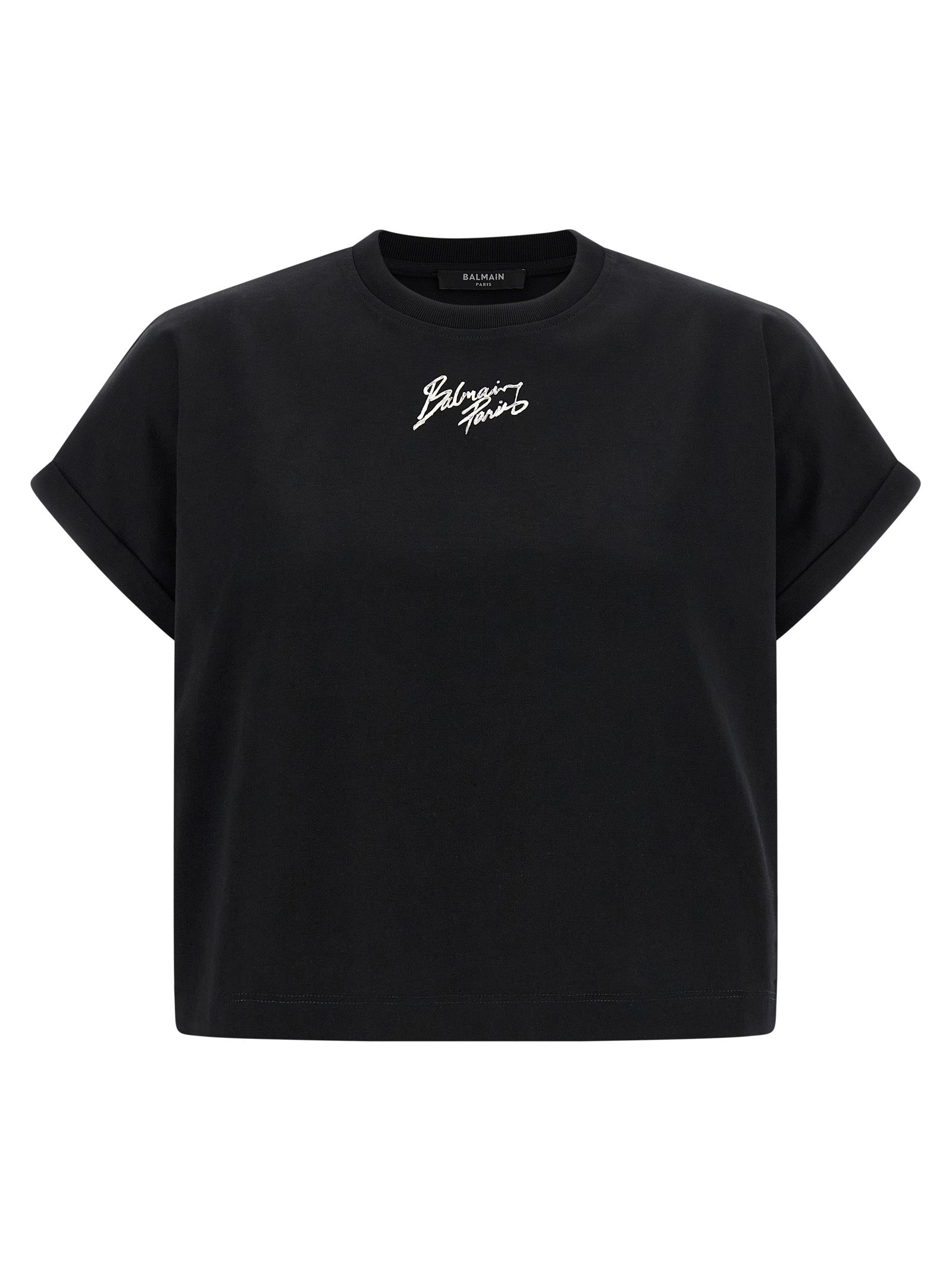 Balmain Black Cotton T-Shirt Balmain