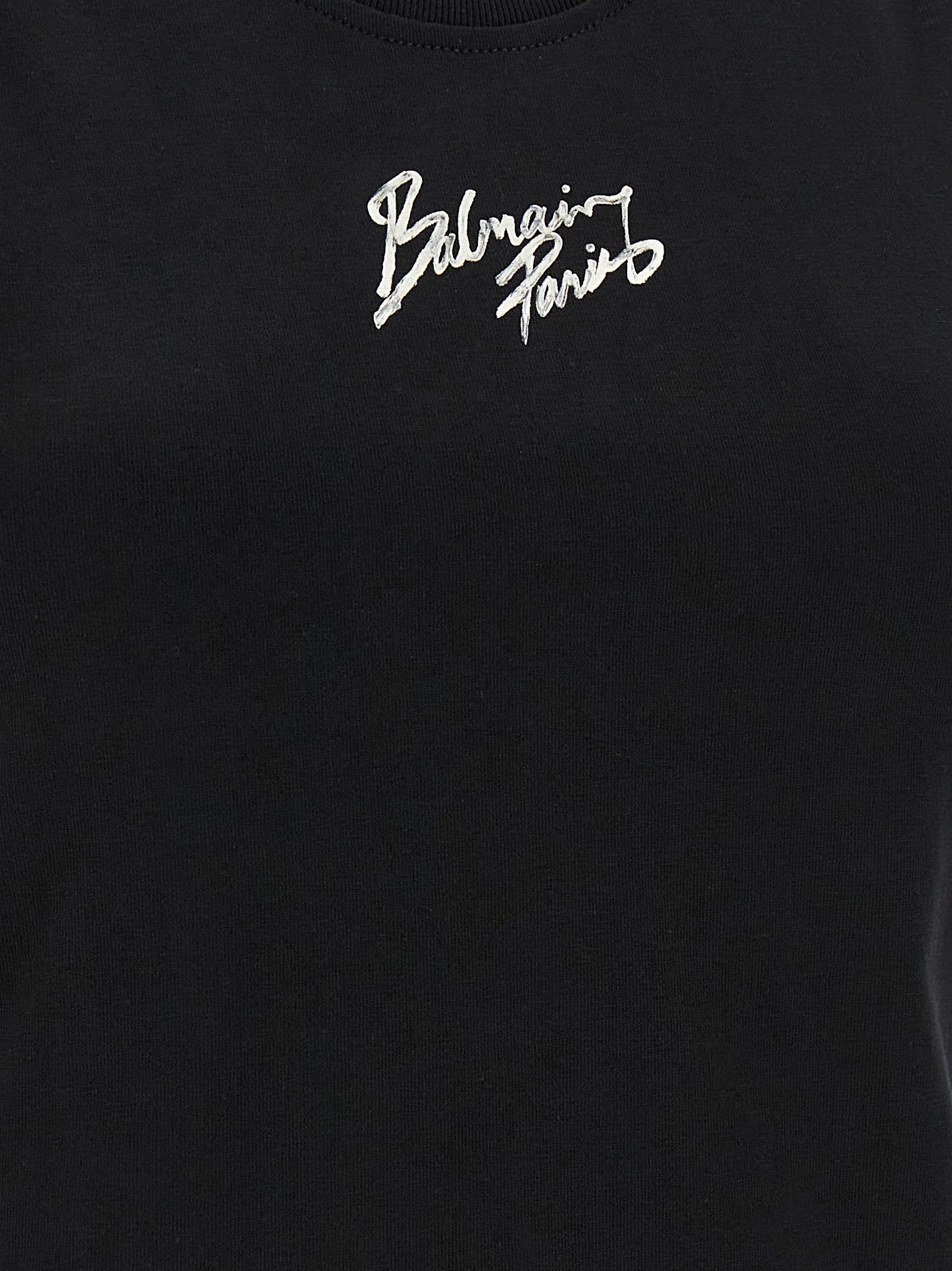 Balmain Black Cotton Sleeveles T-Shirt Balmain