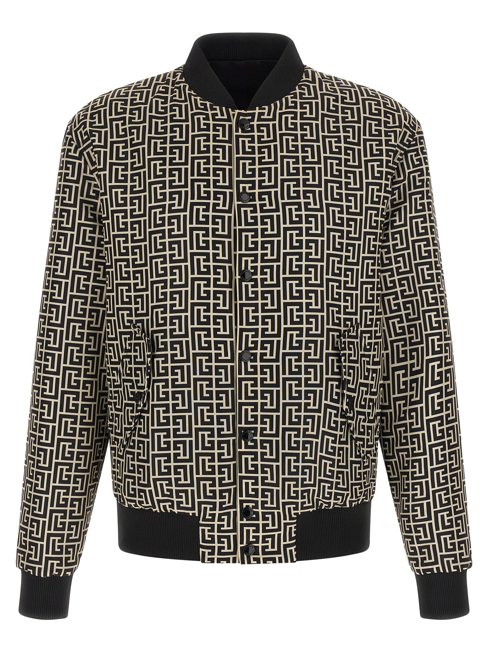 Balmain Black Polyamide Bomber Balmain