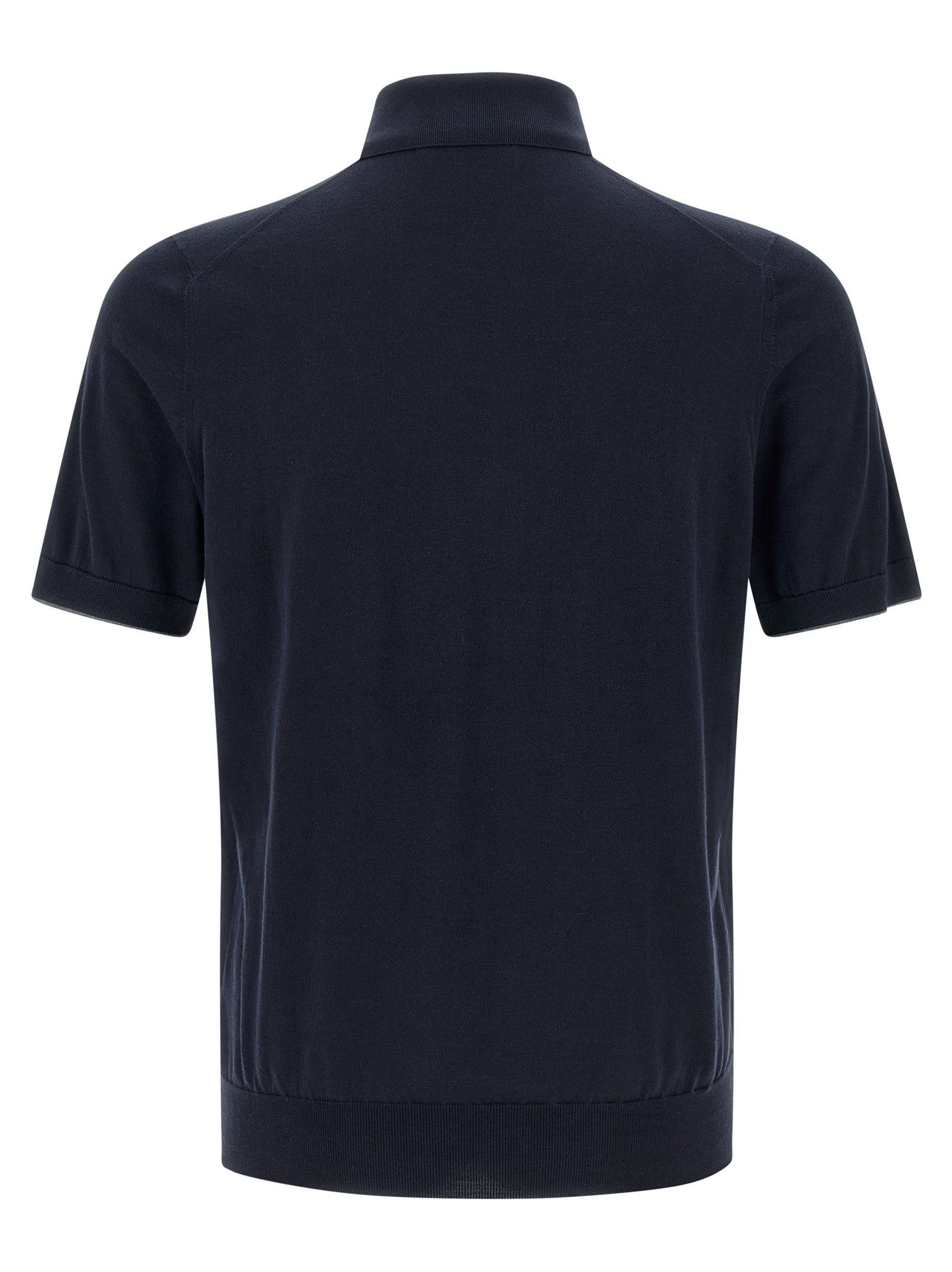 Brunello Cucinelli Blue Cotton Polo Shirt Brunello Cucinelli