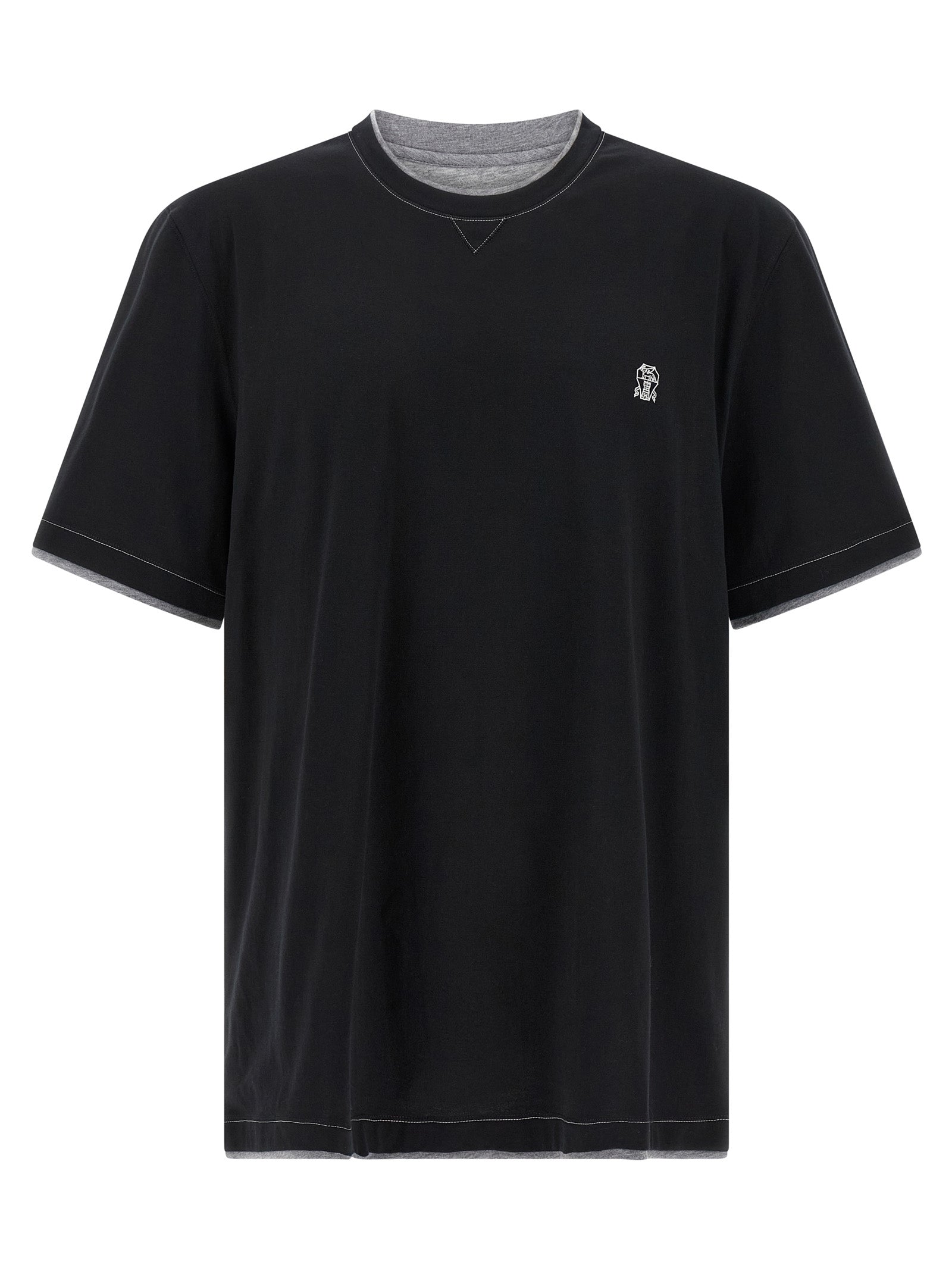Brunello Cucinelli Black Cotton T-Shirt Brunello Cucinelli