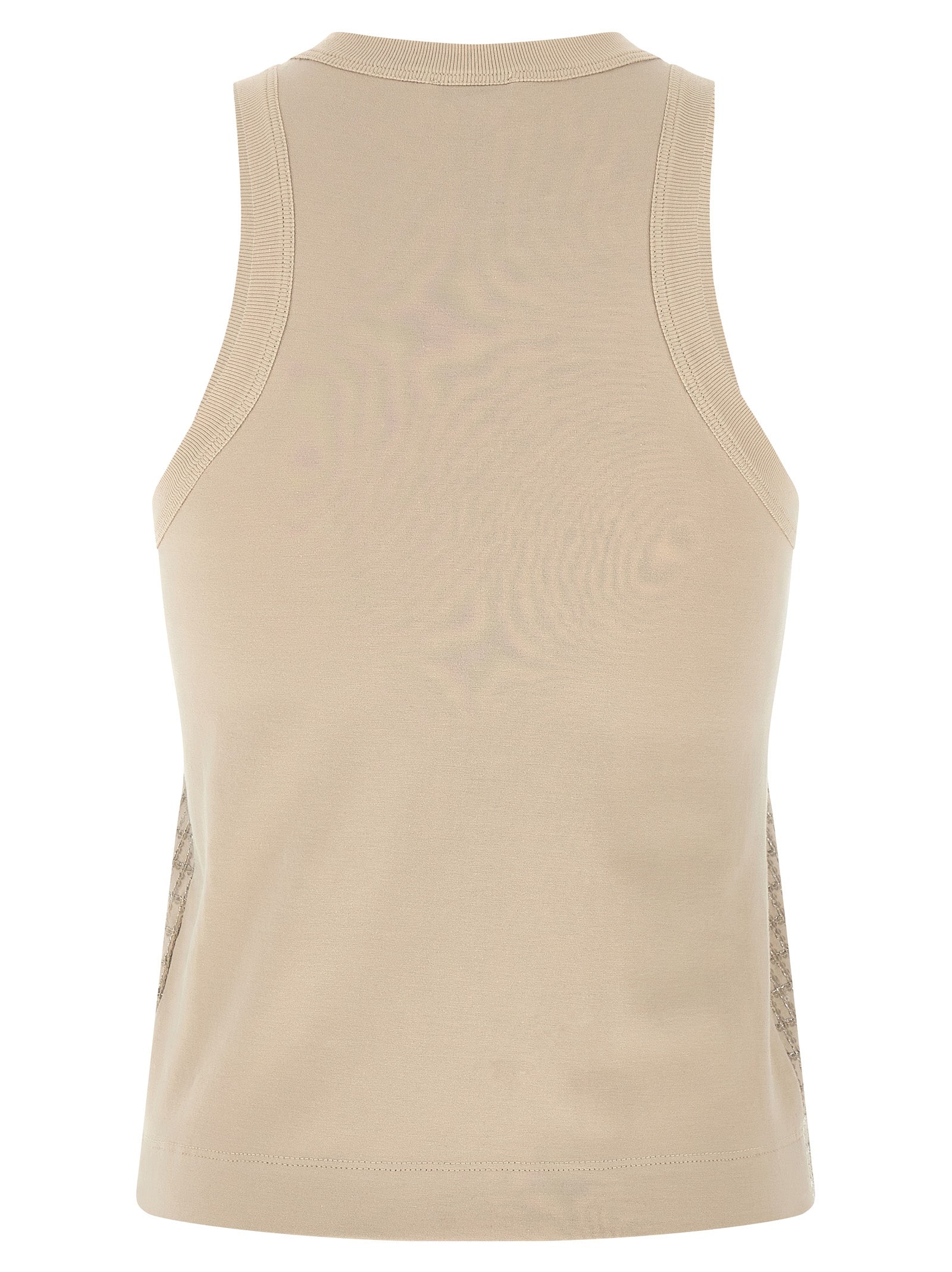 Brunello Cucinelli Beige Cotton Tank Tops Brunello Cucinelli