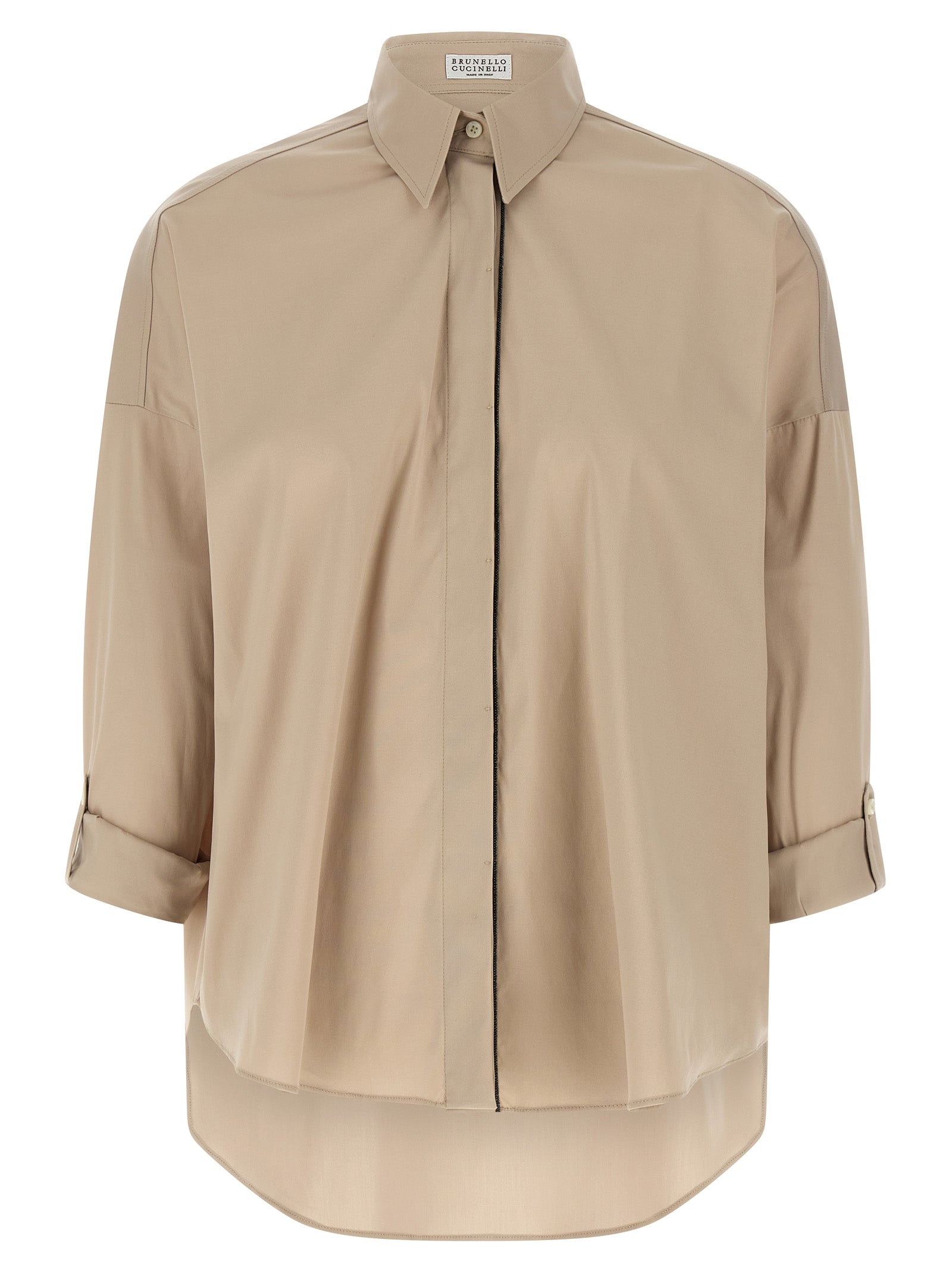 Brunello Cucinelli Beige Cotton Blouse Brunello Cucinelli