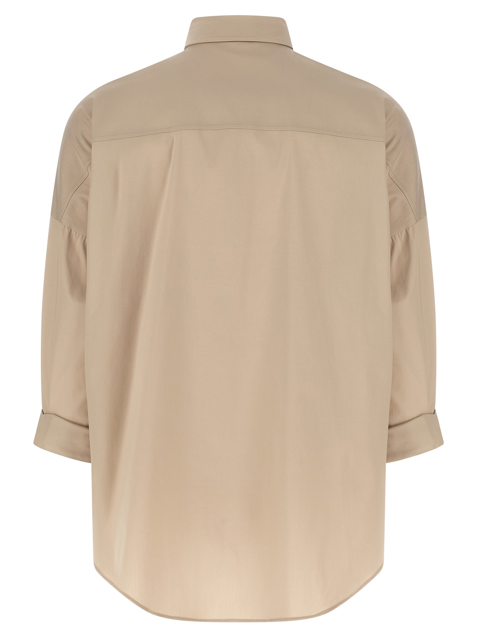 Brunello Cucinelli Beige Cotton Blouse Brunello Cucinelli