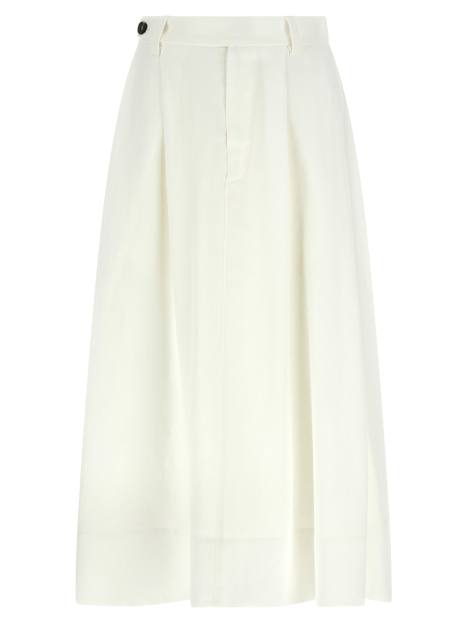 Brunello Cucinelli White Viscose Midi Skirt Brunello Cucinelli