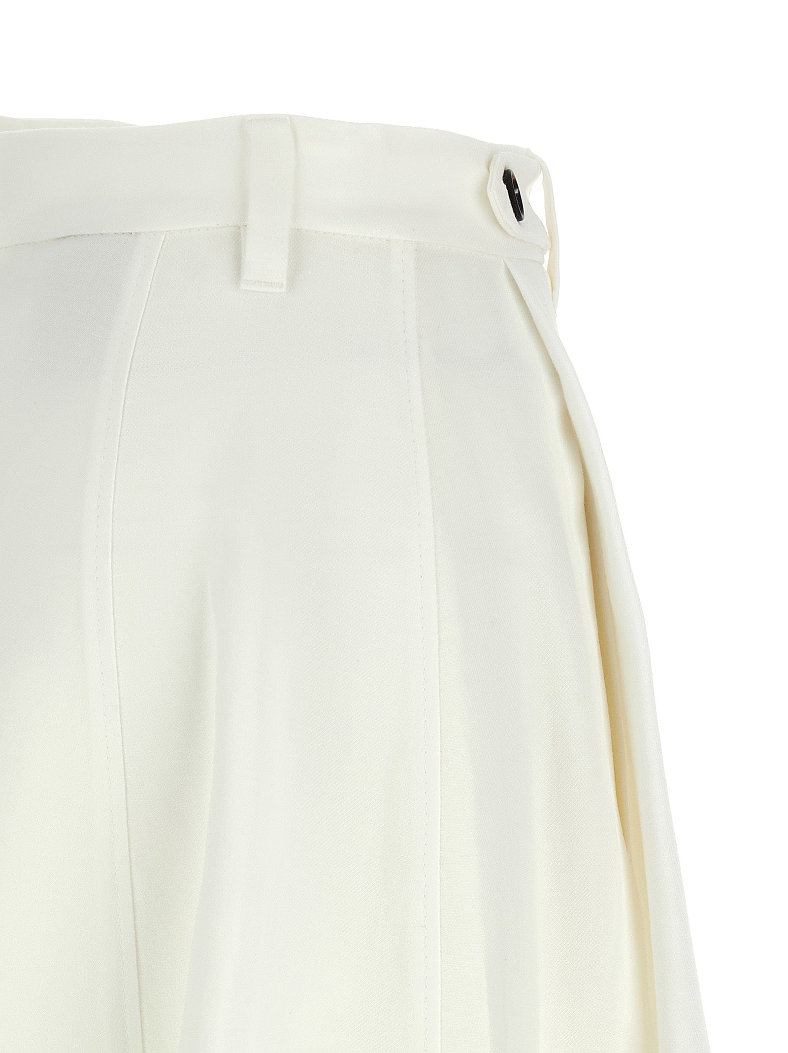 Brunello Cucinelli White Viscose Midi Skirt Brunello Cucinelli