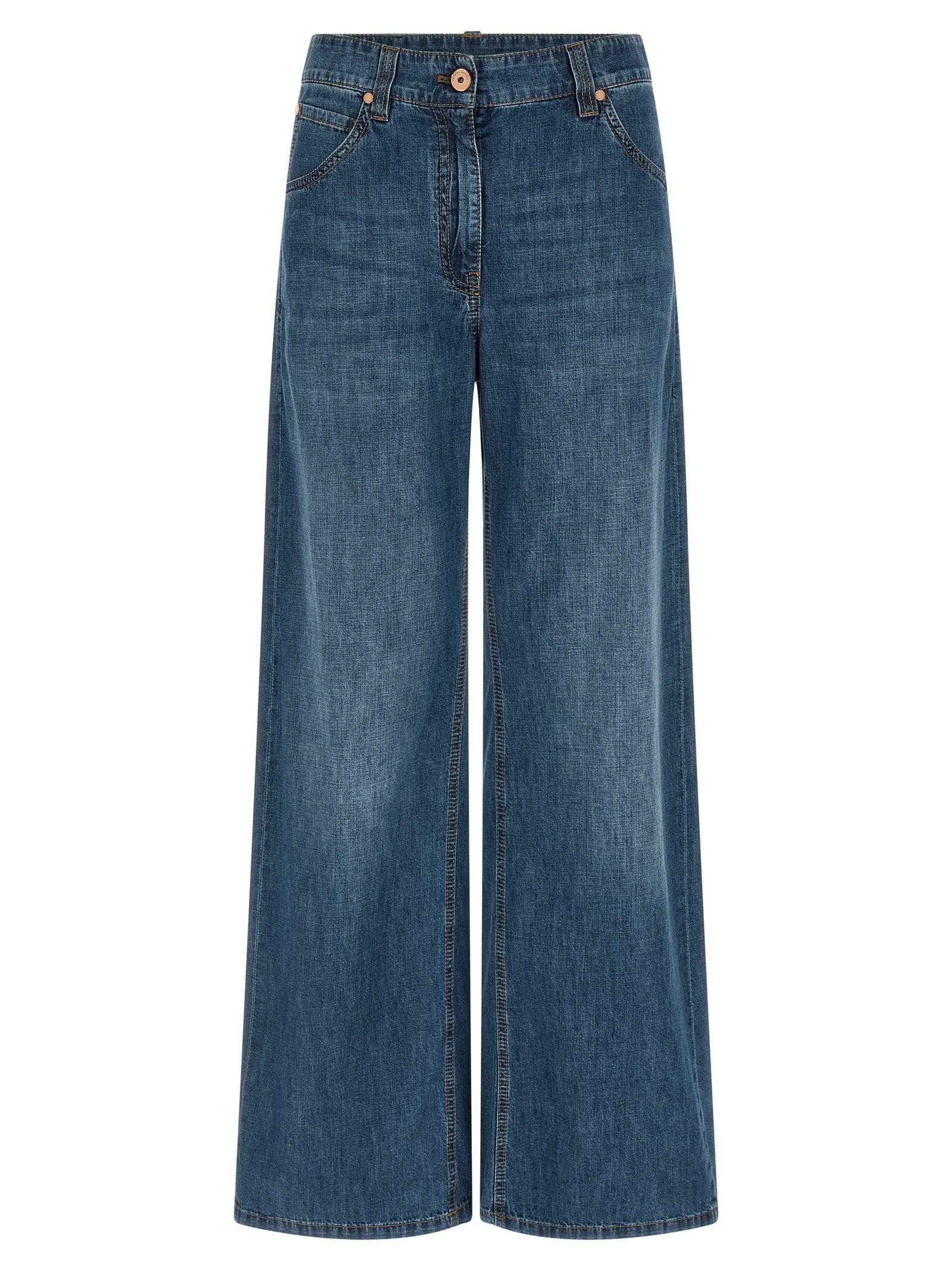 Brunello Cucinelli Blue Cotton Relaxed Fit Jeans Brunello Cucinelli