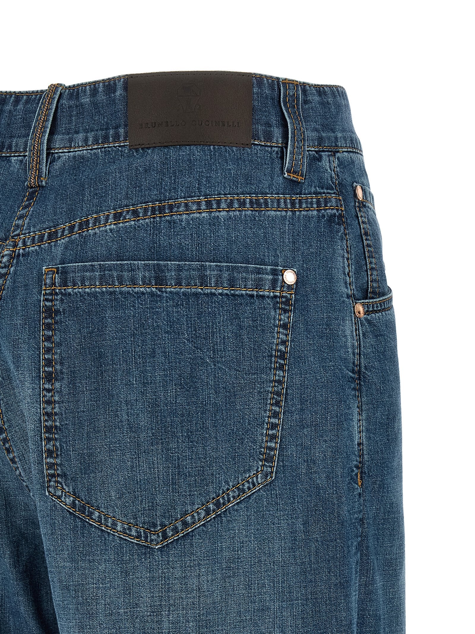 Brunello Cucinelli Blue Cotton Relaxed Fit Jeans Brunello Cucinelli