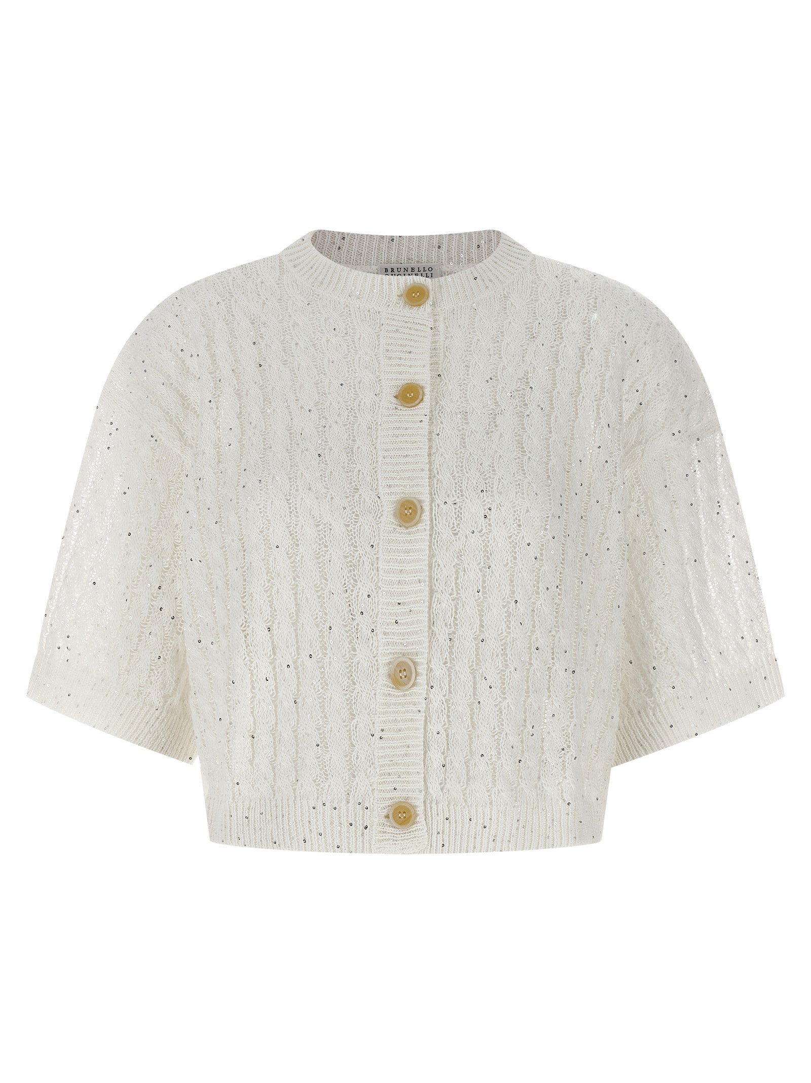 Brunello Cucinelli White Linen Cardigan Brunello Cucinelli