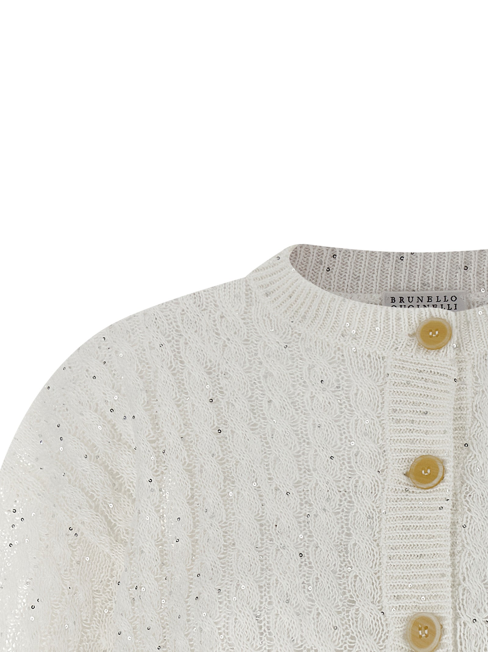 Brunello Cucinelli White Linen Cardigan Brunello Cucinelli