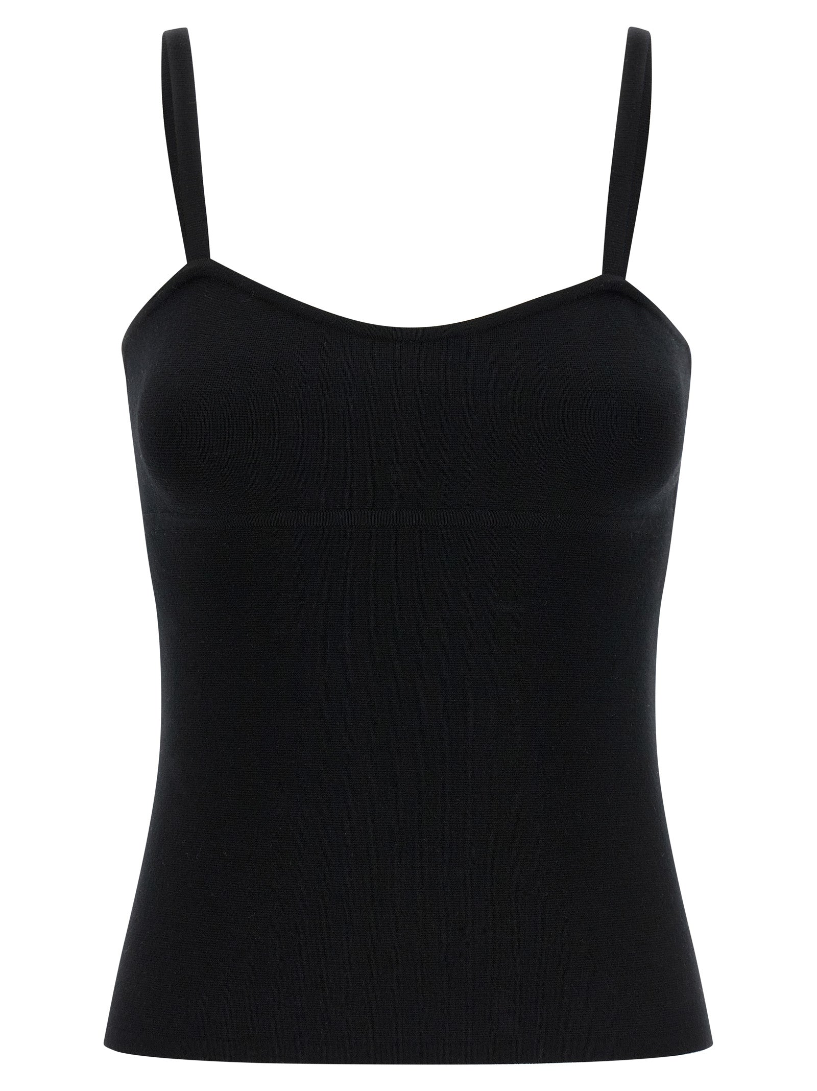 Max Mara Black Virgin Wool Tank Tops Max Mara
