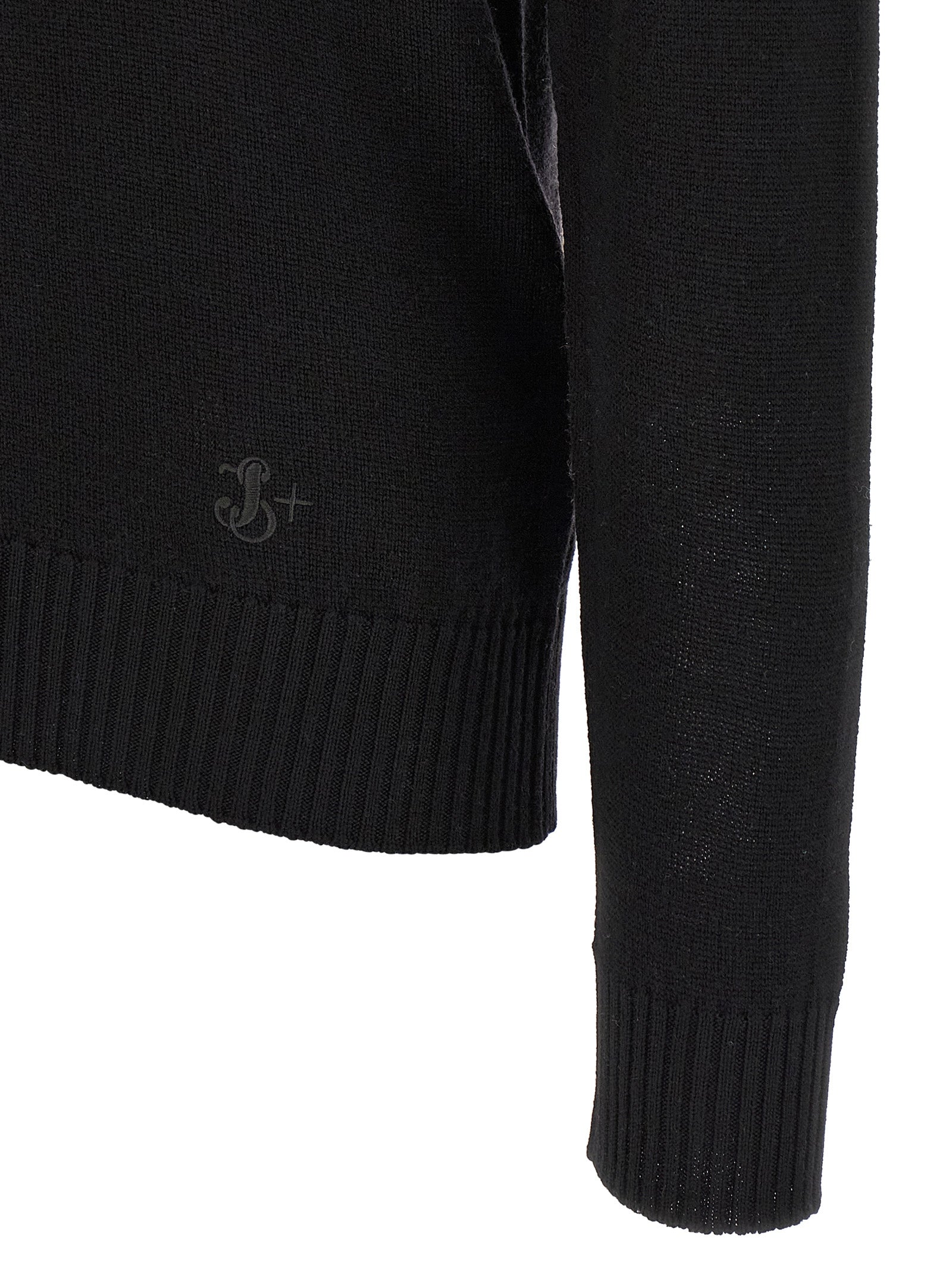 Jil Sander Black Virgin Wool Cardigan Jil Sander