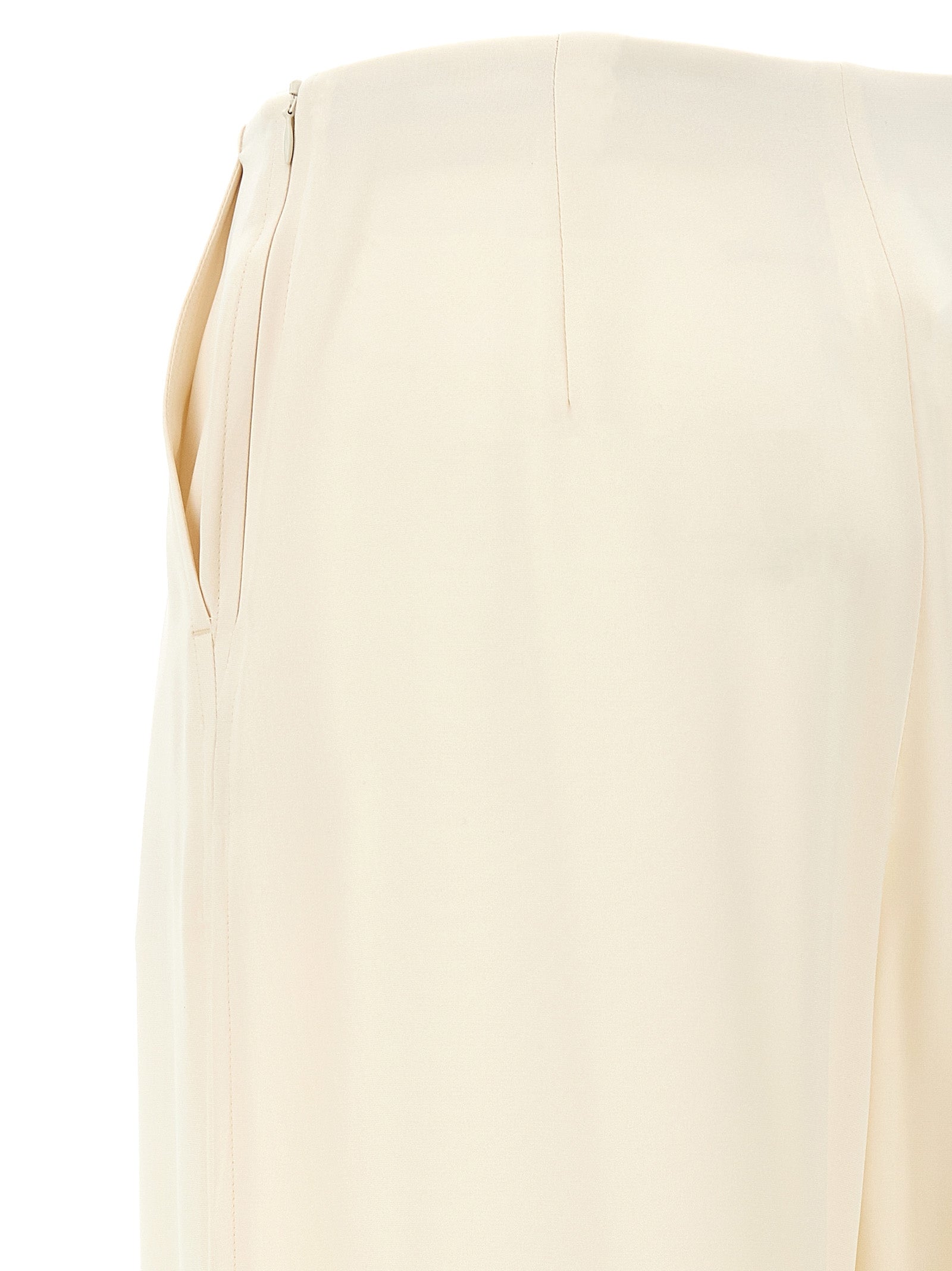 Max Mara White Silk Casual Pants Max Mara
