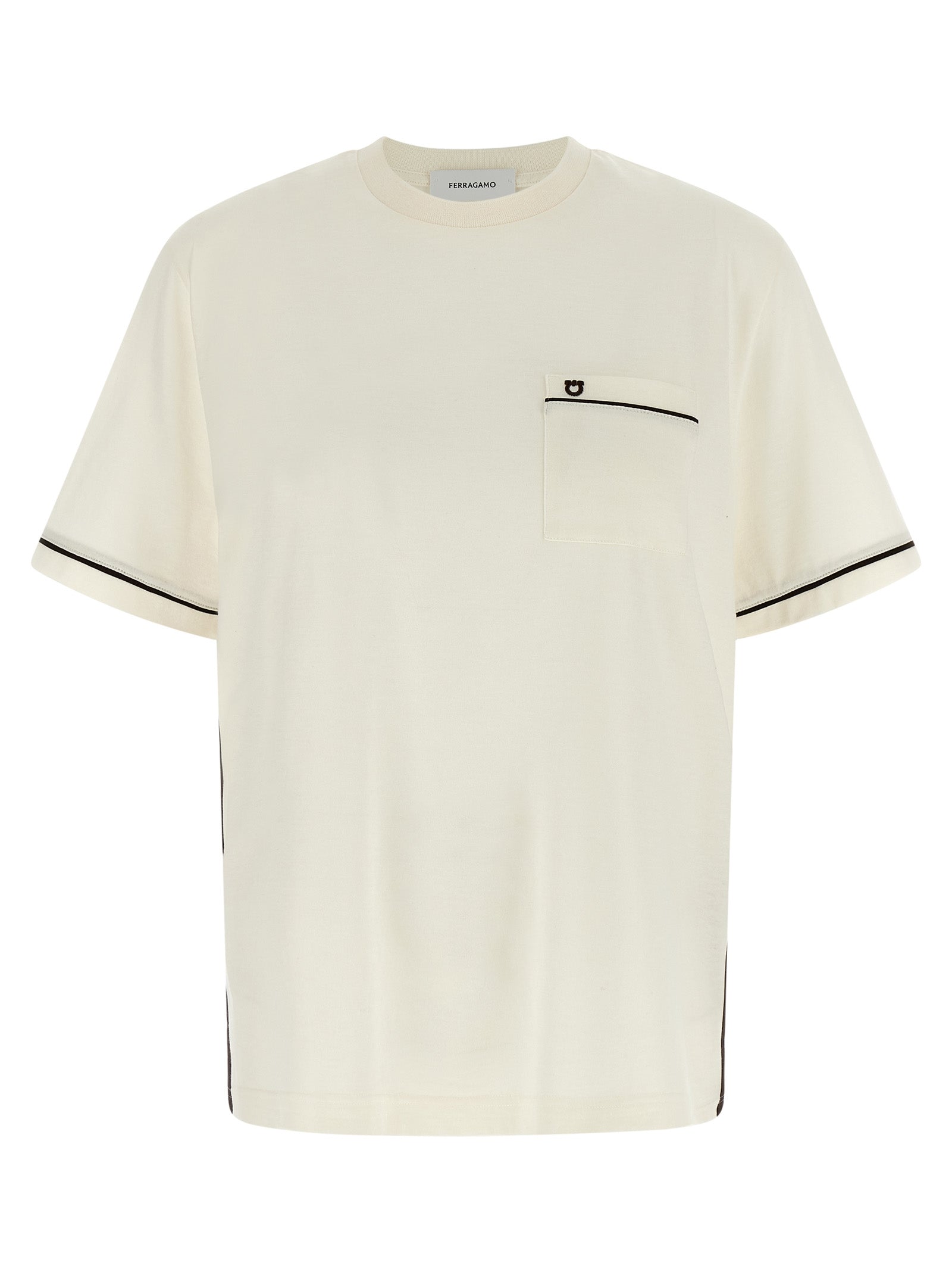 Ferragamo Beige Cotton T-Shirt Ferragamo