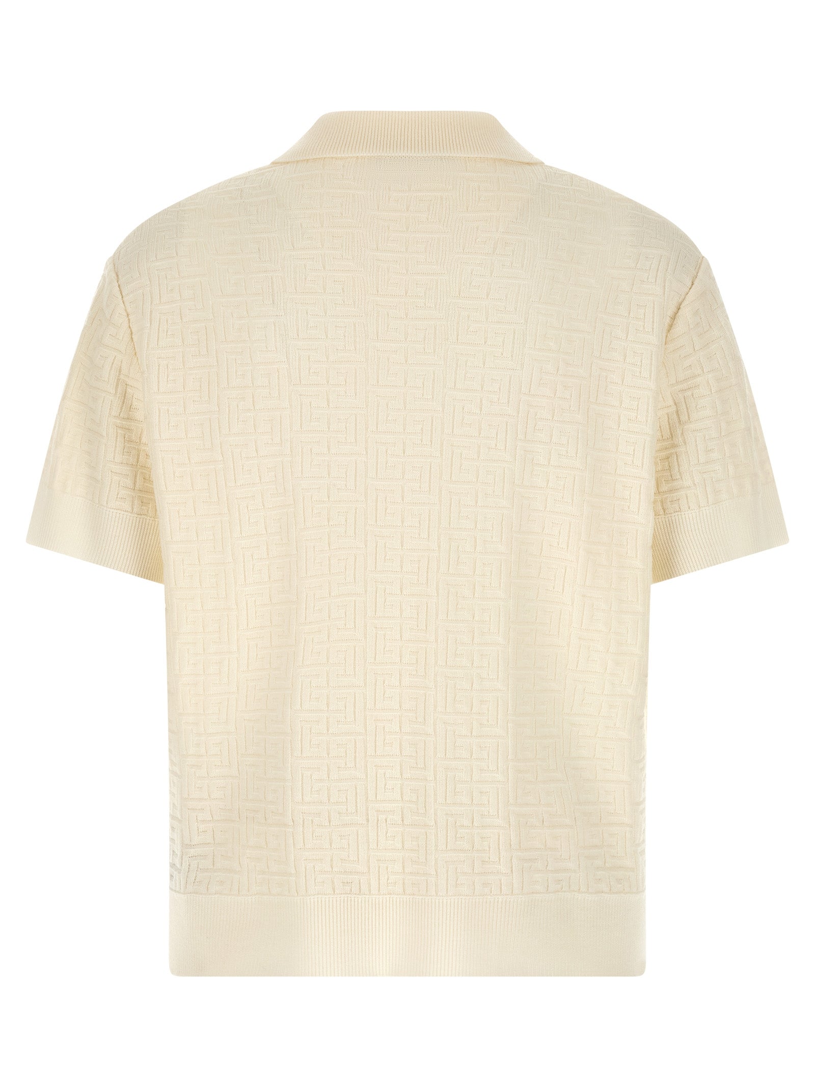Balmain White Wool Polo Shirt Balmain