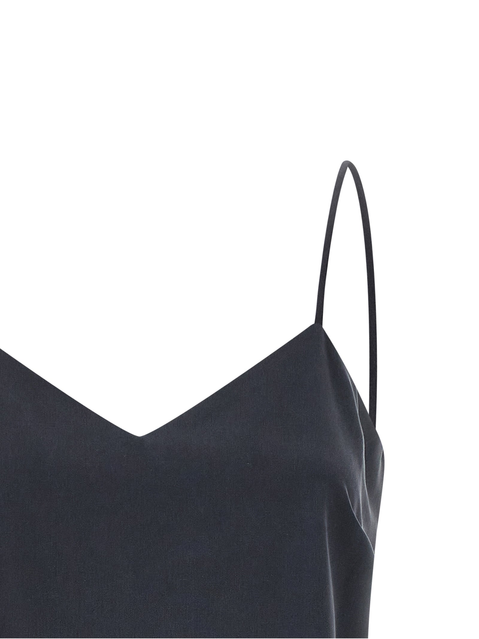 Max Mara Gray Silk Sleeveles T-Shirt Max Mara