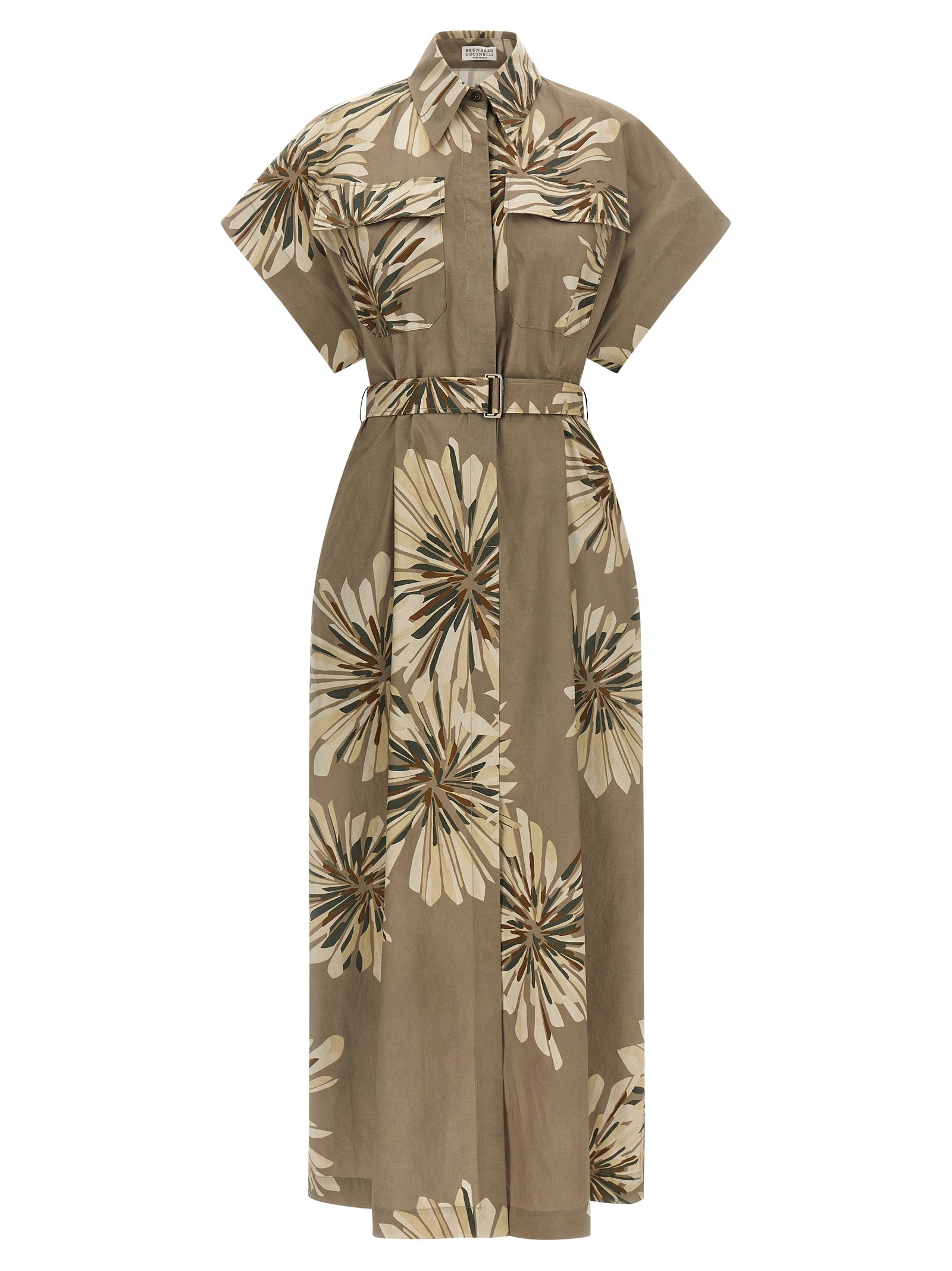 Brunello Cucinelli Bicolor Cotton Long Dress Brunello Cucinelli