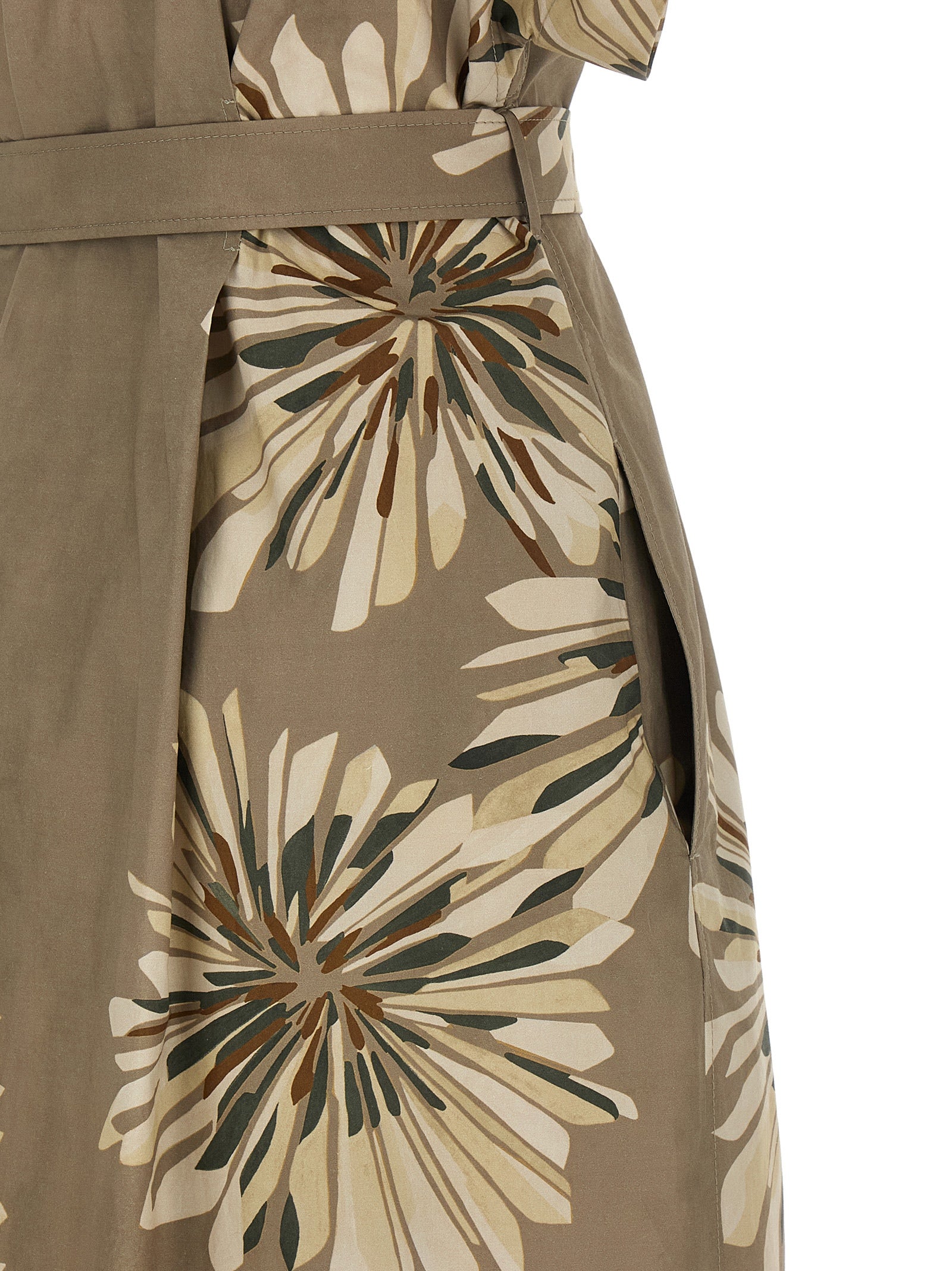 Brunello Cucinelli Bicolor Cotton Long Dress Brunello Cucinelli