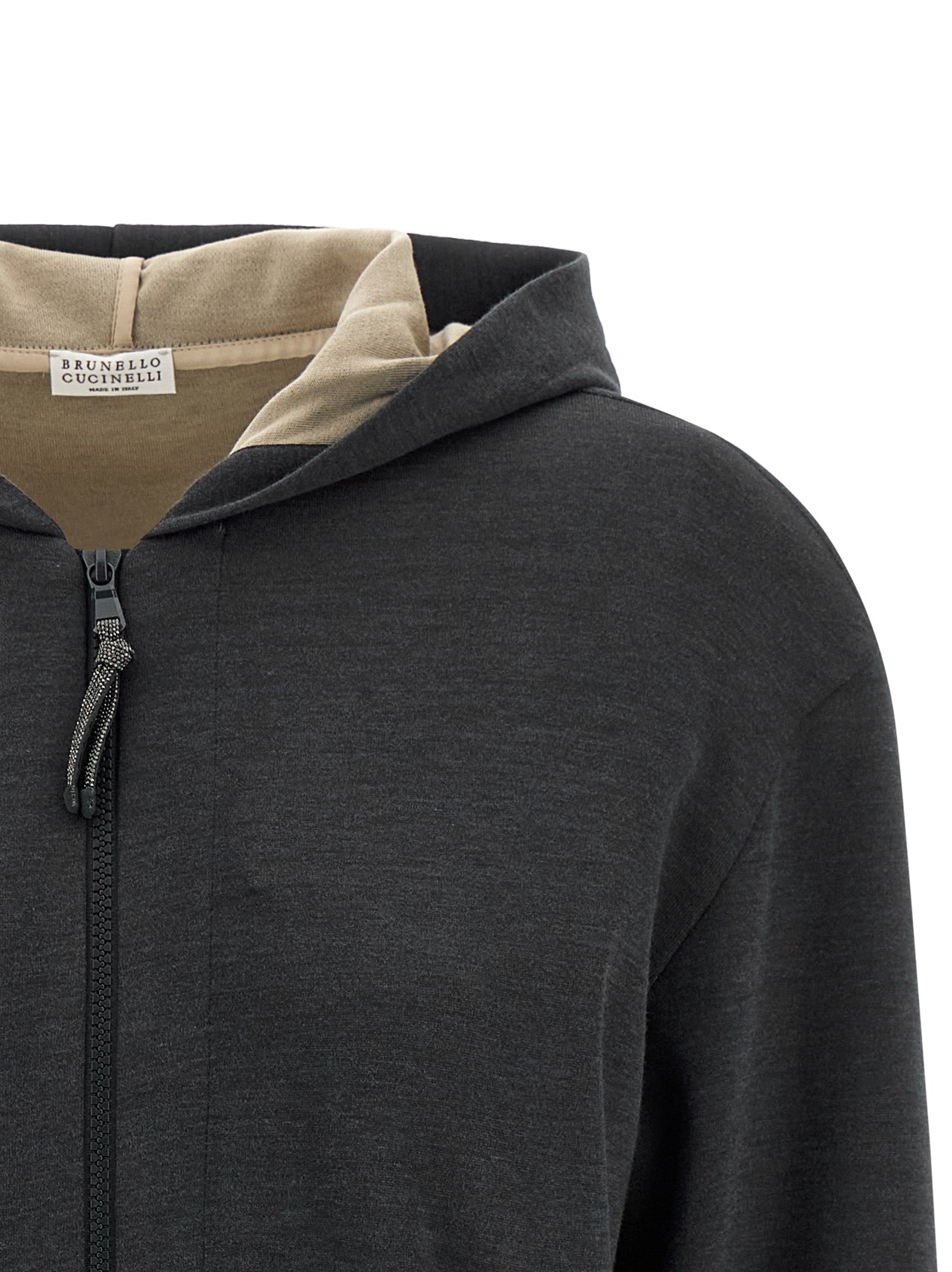 Brunello Cucinelli Gray Cotton Hoodie Brunello Cucinelli