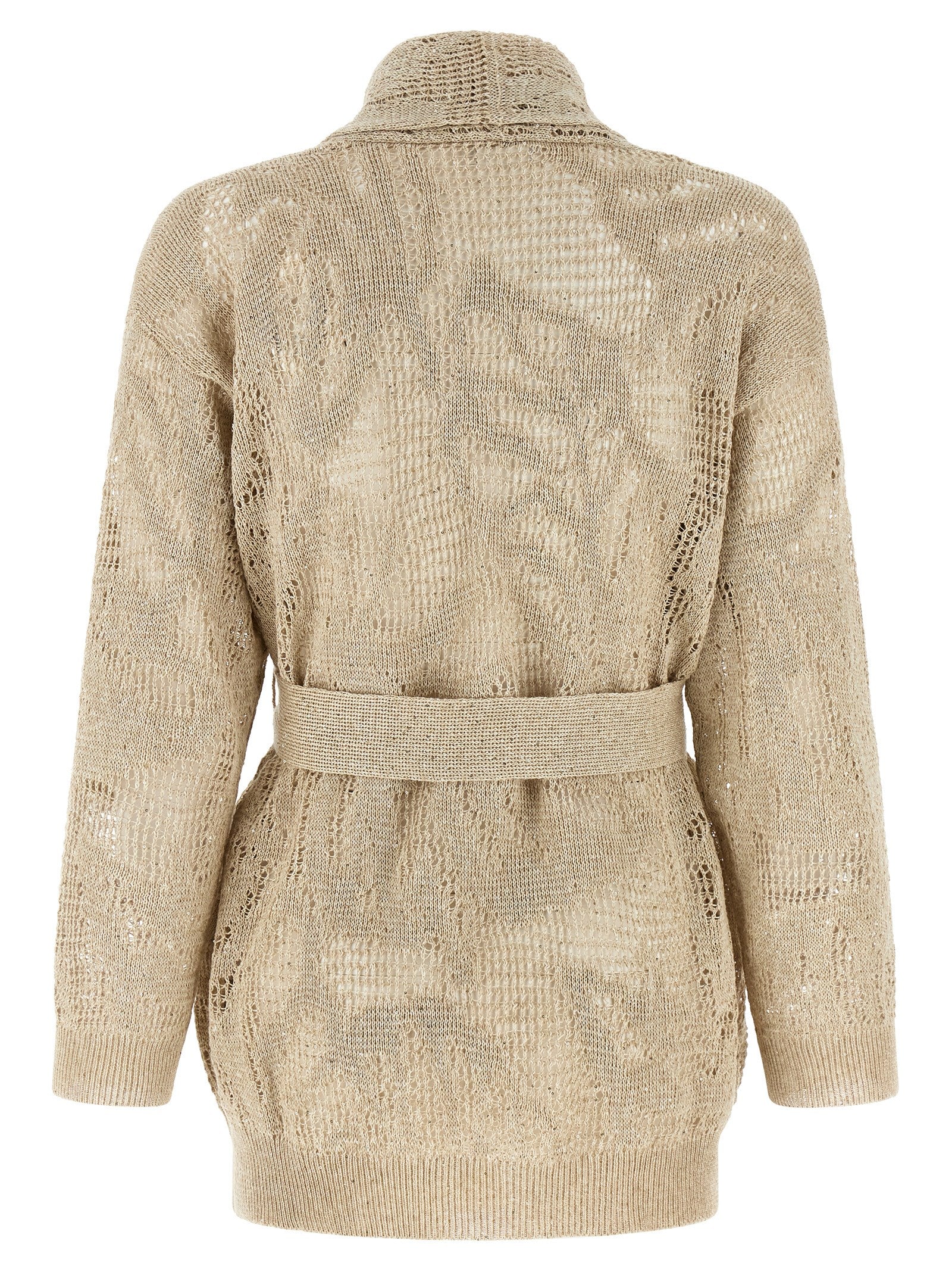 Brunello Cucinelli Beige Linen Cardigan Brunello Cucinelli