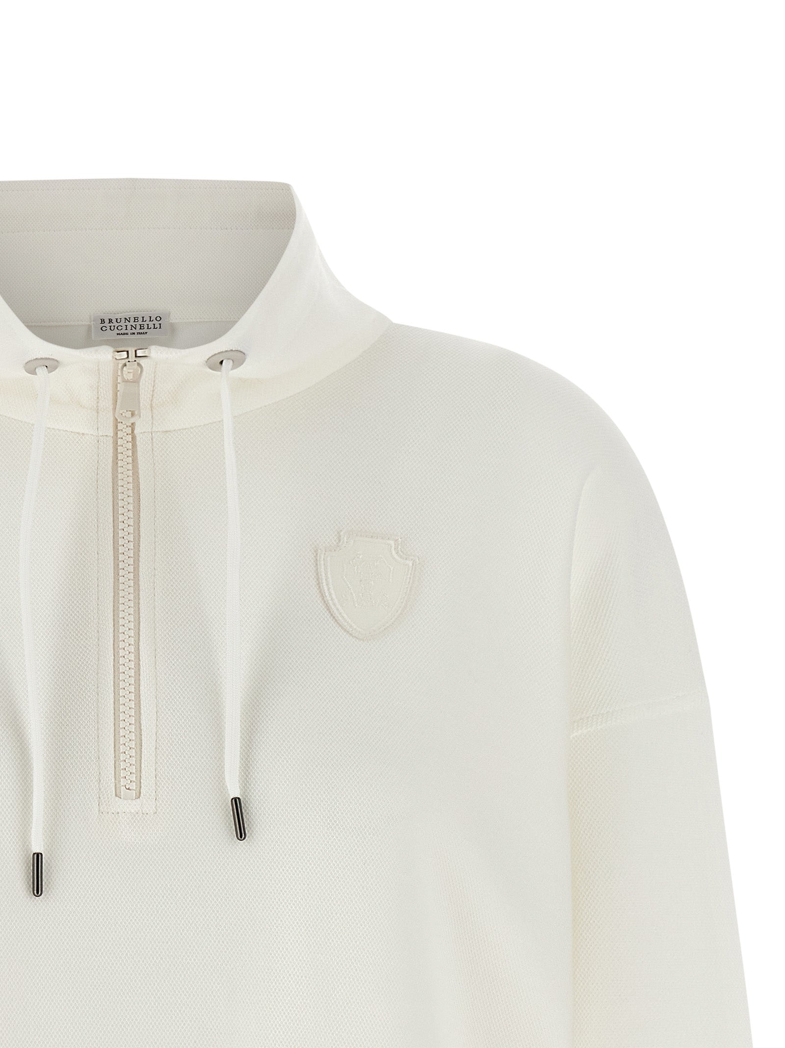 Brunello Cucinelli White Cotton Sweatshirt Brunello Cucinelli