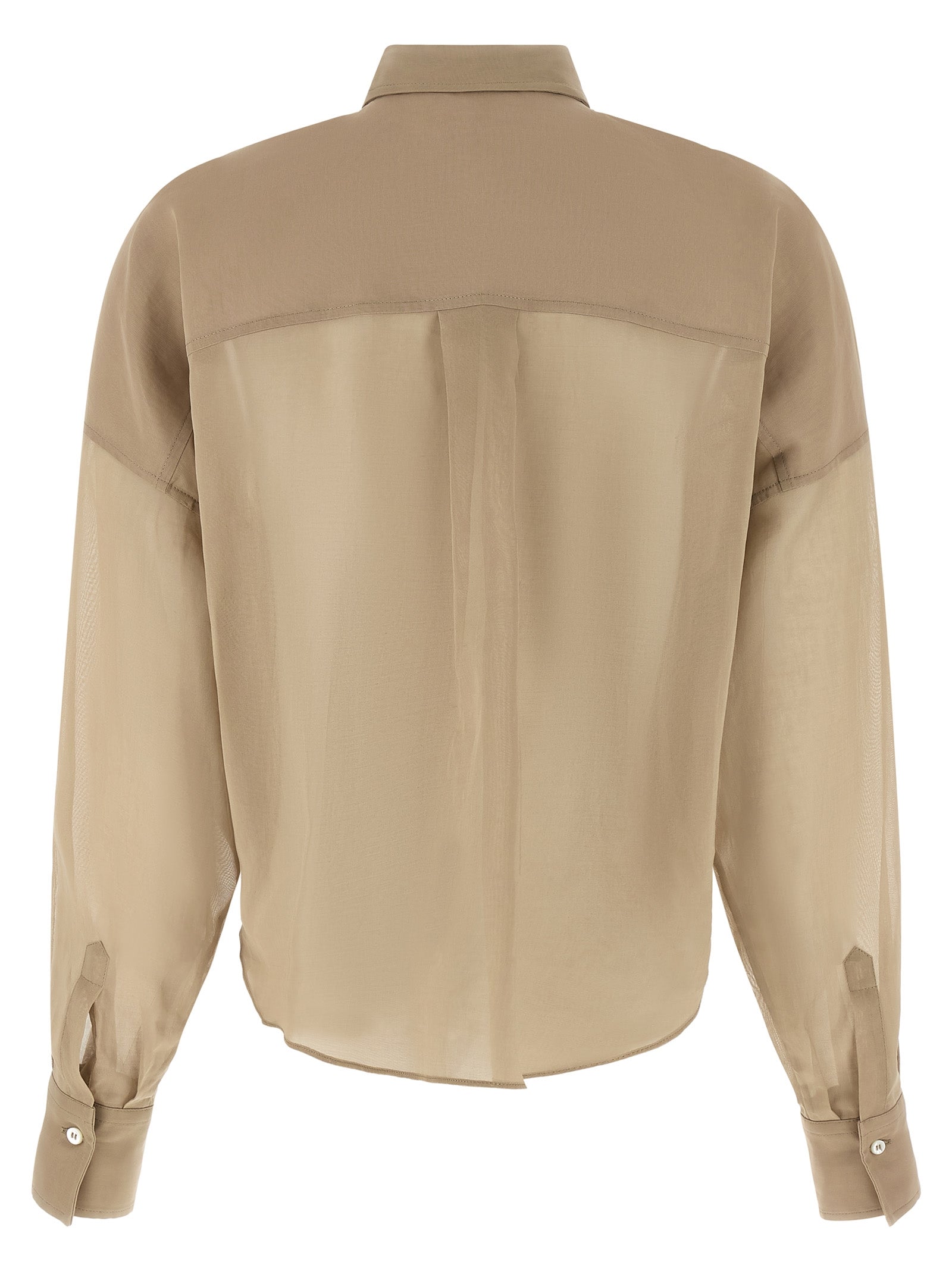 Brunello Cucinelli Beige Cotton Blouse Brunello Cucinelli