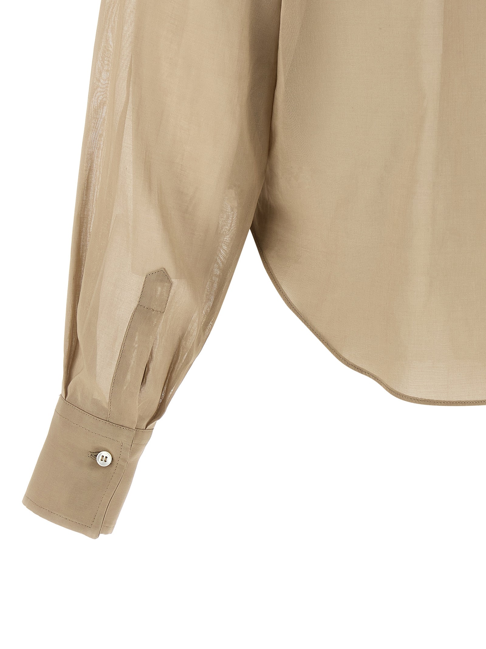 Brunello Cucinelli Beige Cotton Blouse Brunello Cucinelli