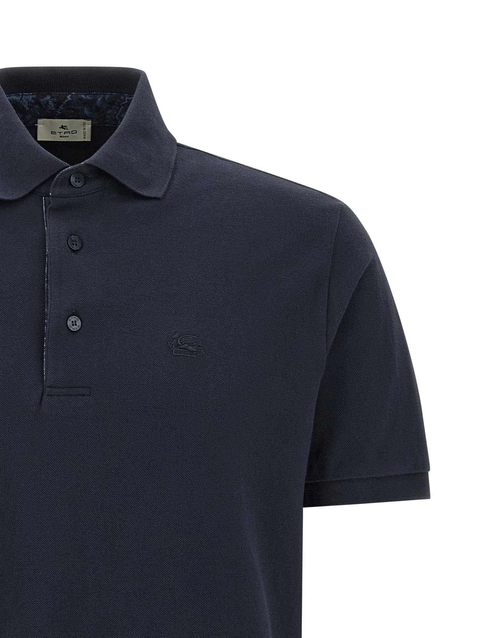Etro Blue Cotton Polo Shirt Etro