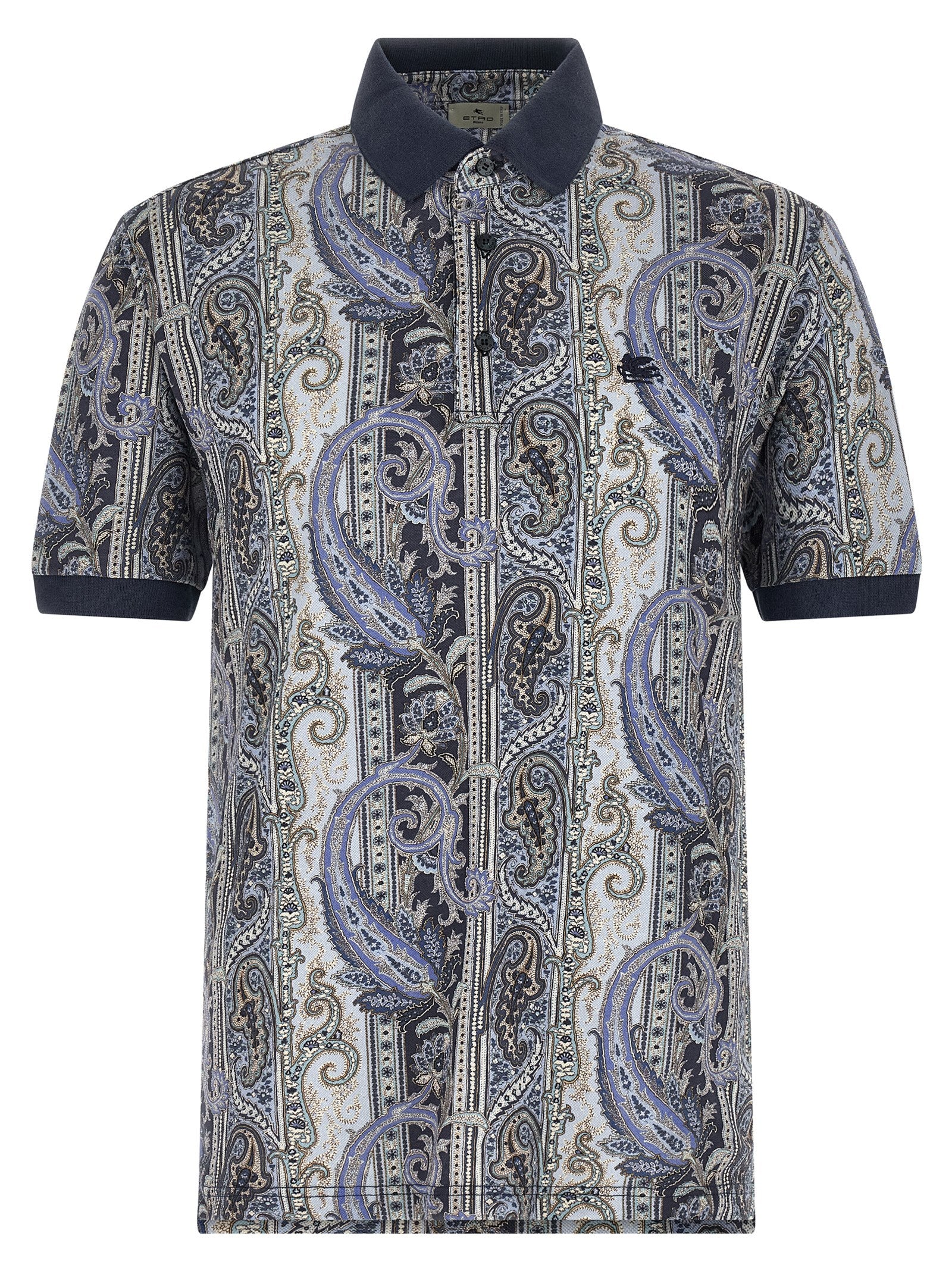 Etro Blue Cotton Polo Shirt Etro