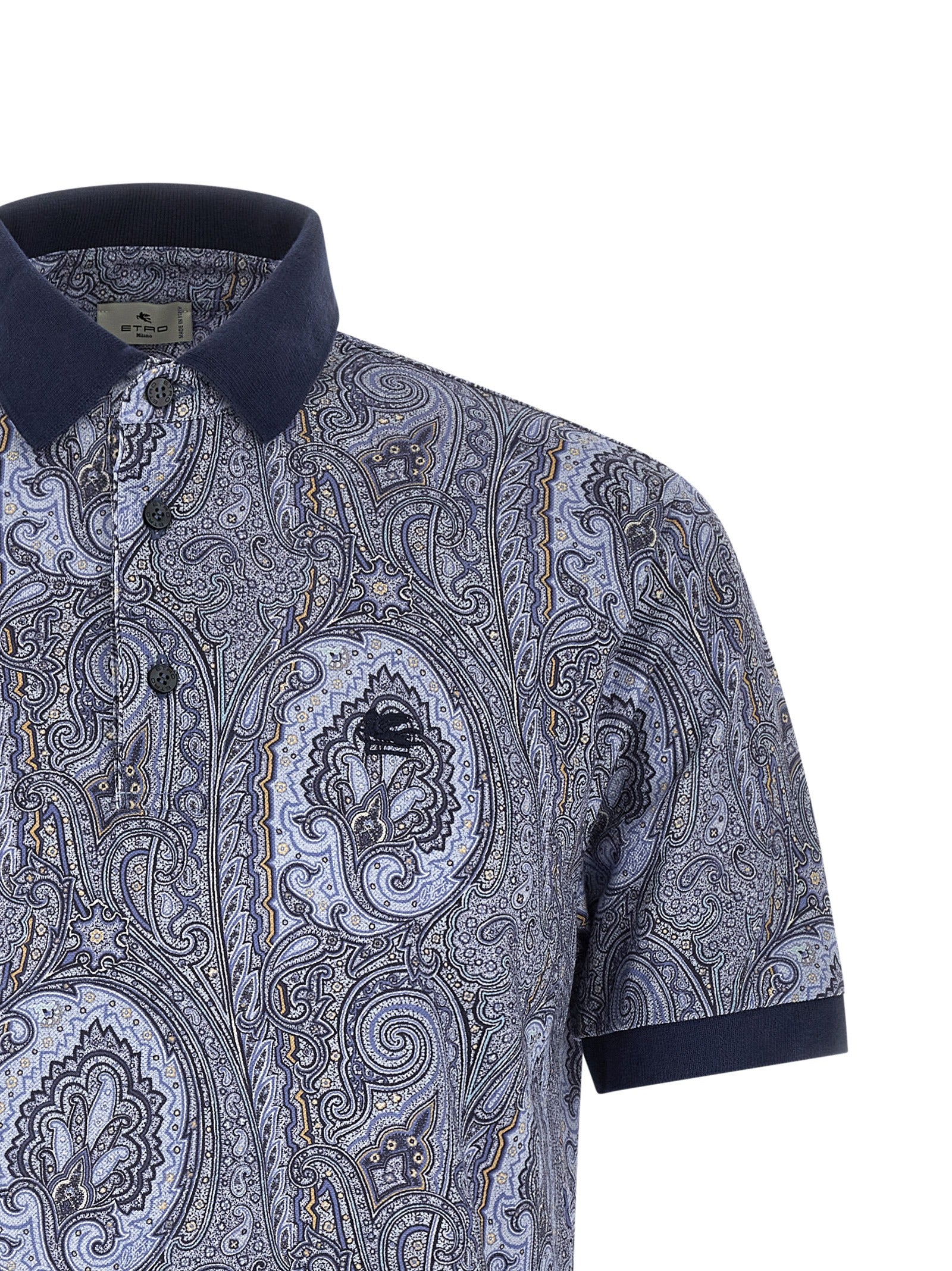 Etro Blue Cotton Polo Shirt Etro