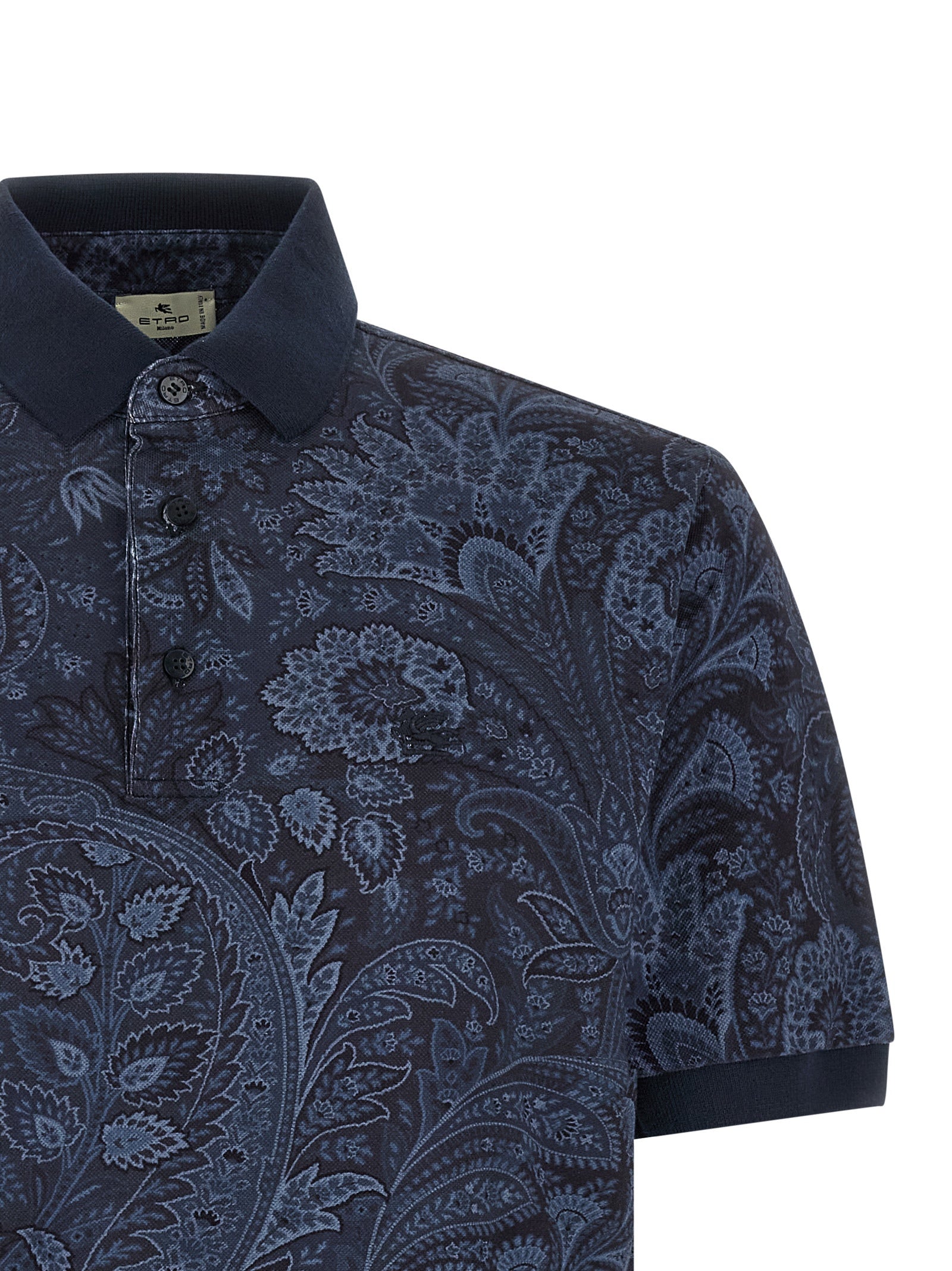 Etro Blue Cotton Polo Shirt Etro