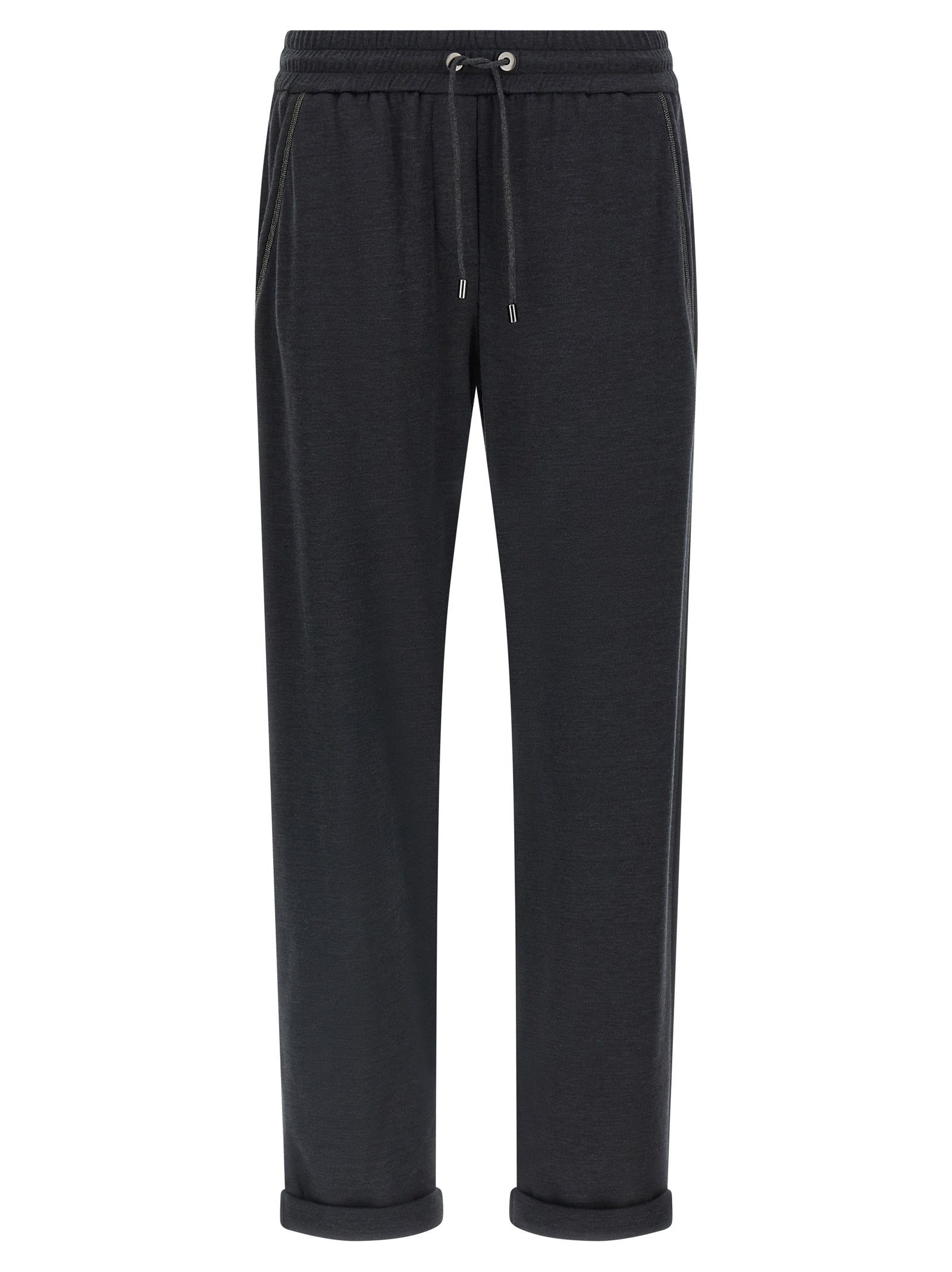 Brunello Cucinelli Gray Cotton Joggers (Workout Pants) Brunello Cucinelli