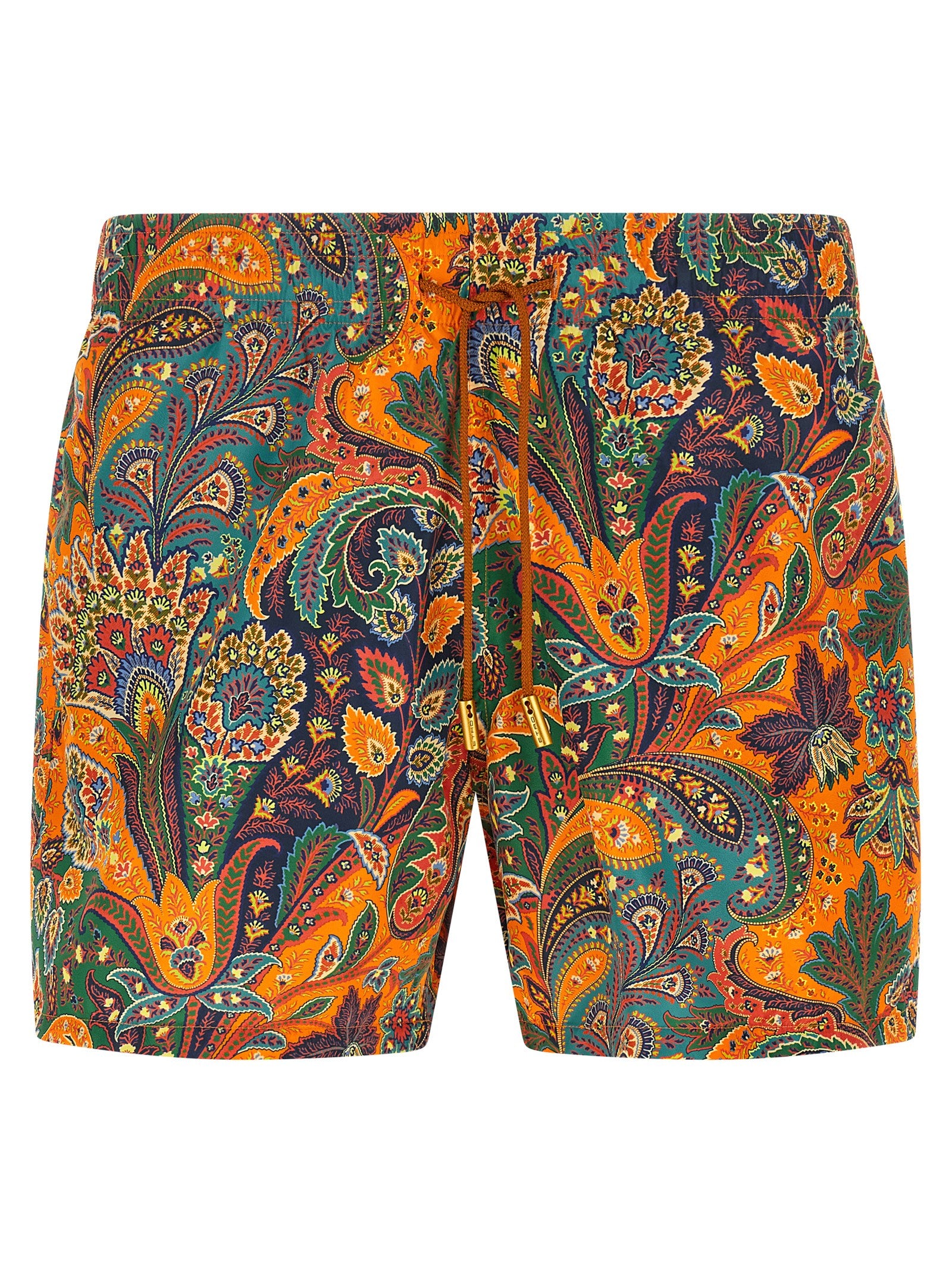 Etro Orange Polyester Swim Shorts Etro