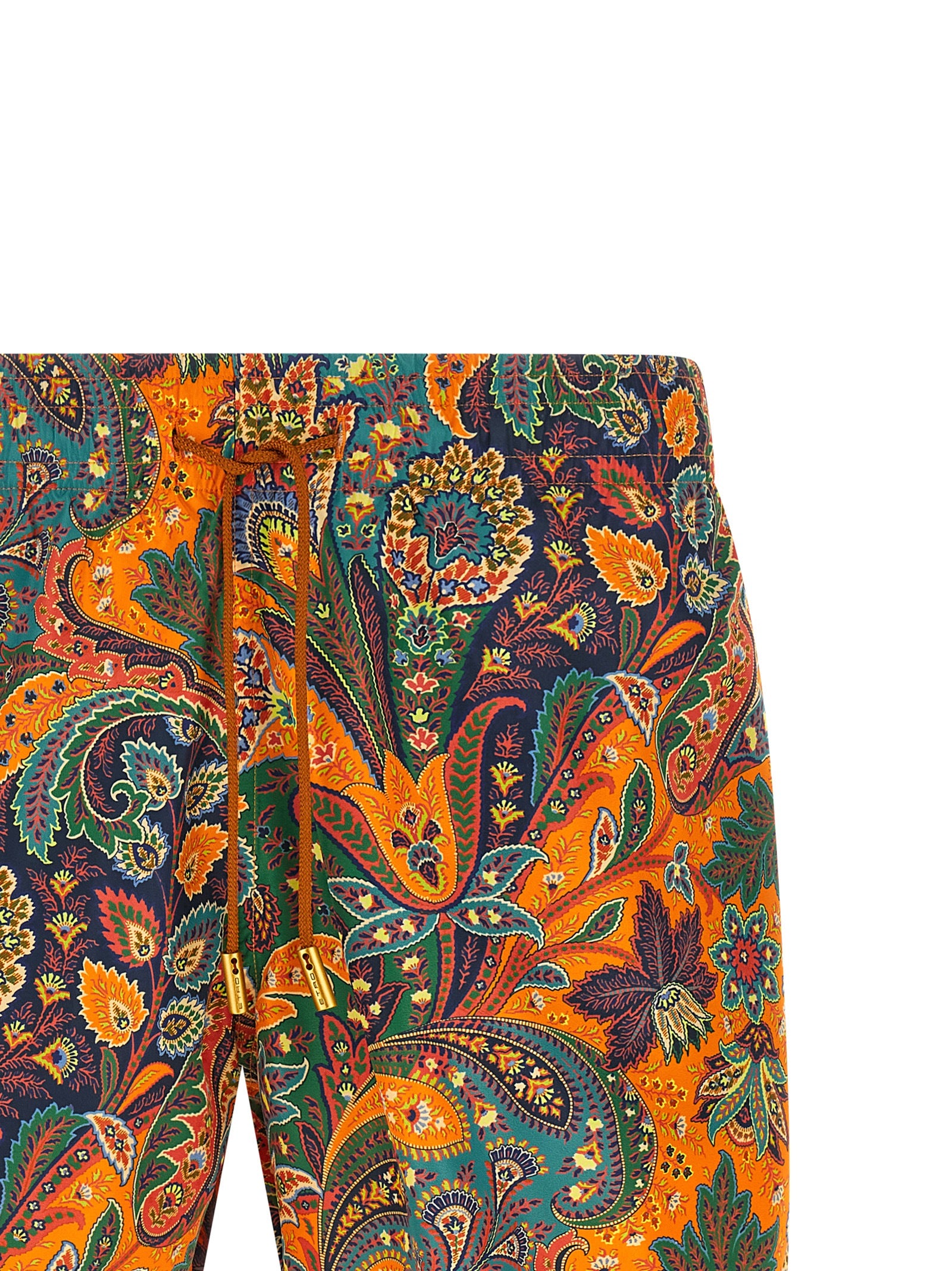 Etro Orange Polyester Swim Shorts Etro