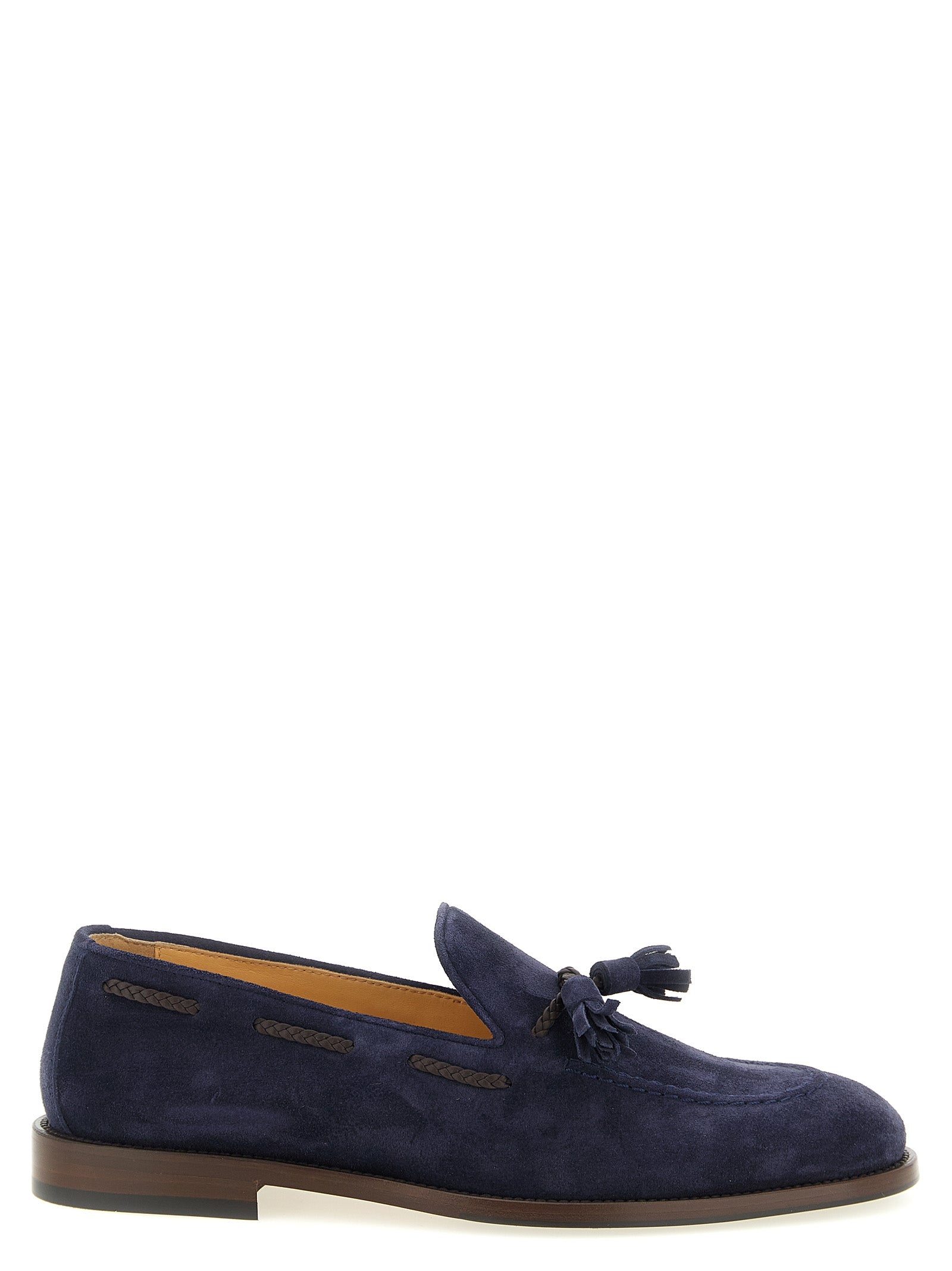 Brunello Cucinelli Blue Calfskin Slip-On Loafers Brunello Cucinelli