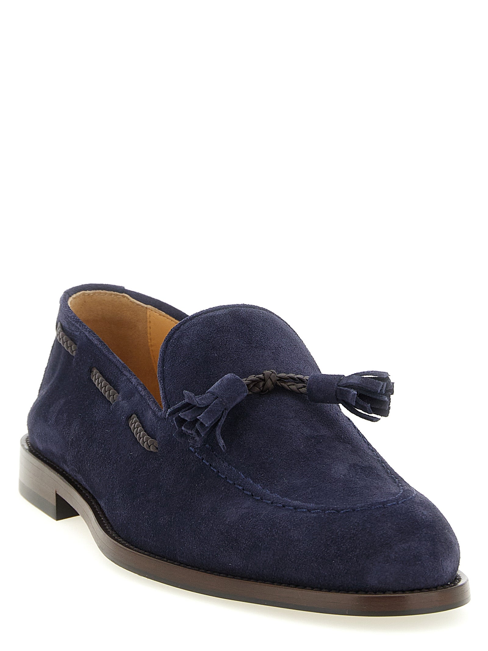 Brunello Cucinelli Blue Calfskin Slip-On Loafers Brunello Cucinelli
