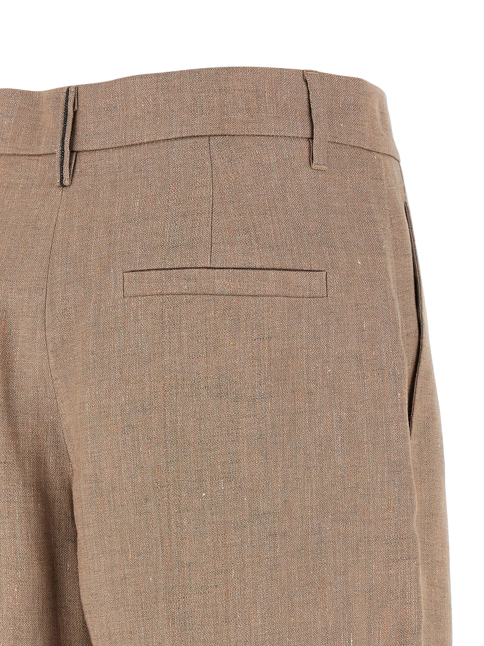 Brunello Cucinelli Multicolor Linen Flared Pants Brunello Cucinelli